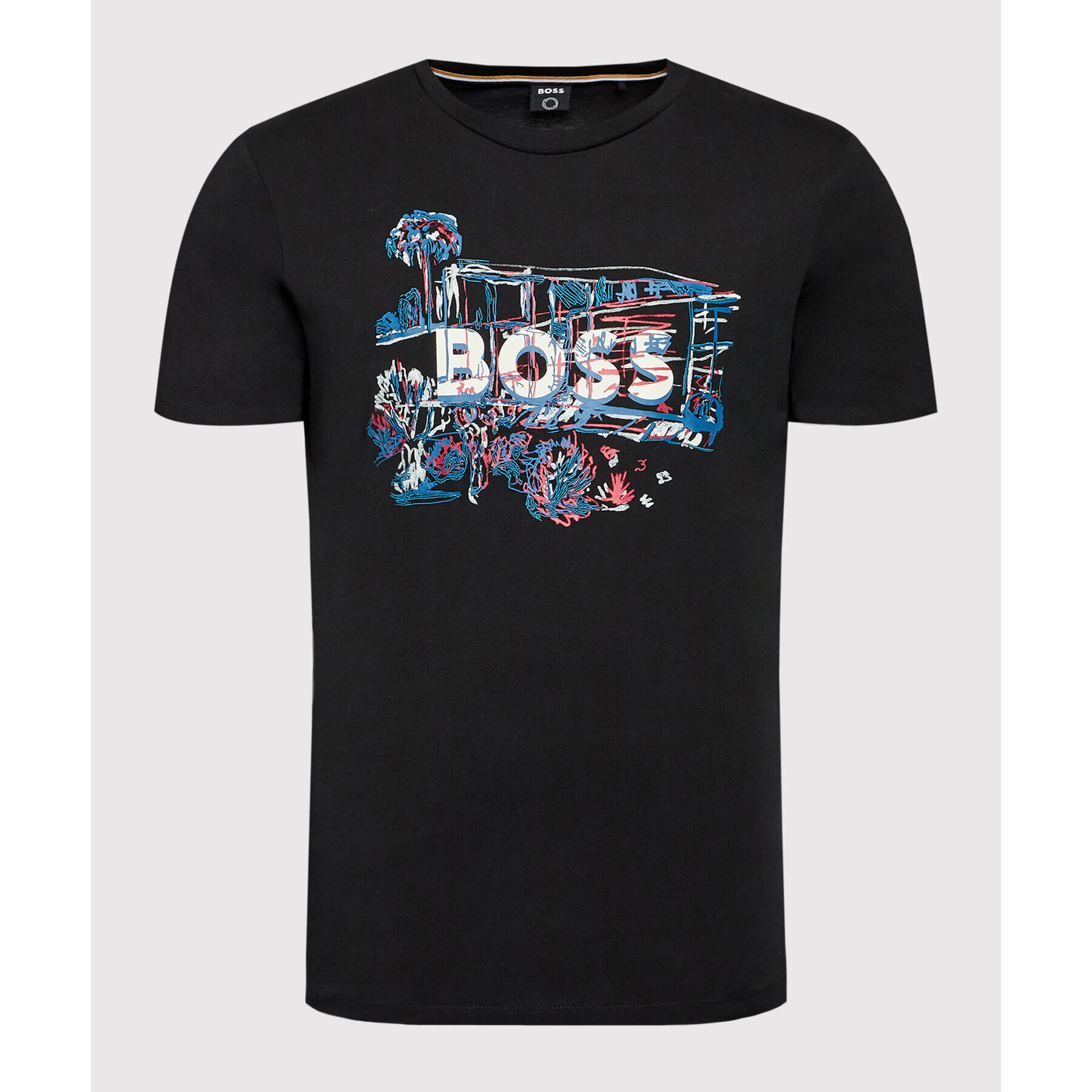 Boss Тишърт Tiburt 305 50478229 Черен Regular Fit - Pepit.bg