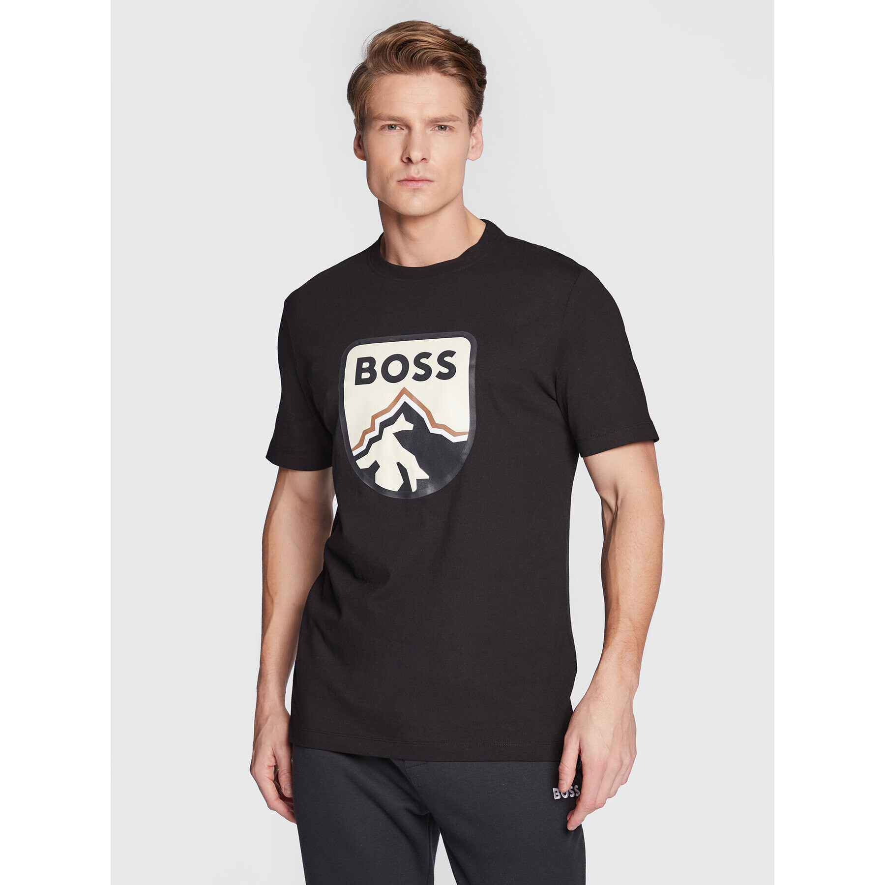 Boss Тишърт Tiburt 308 50476801 Черен Regular Fit - Pepit.bg