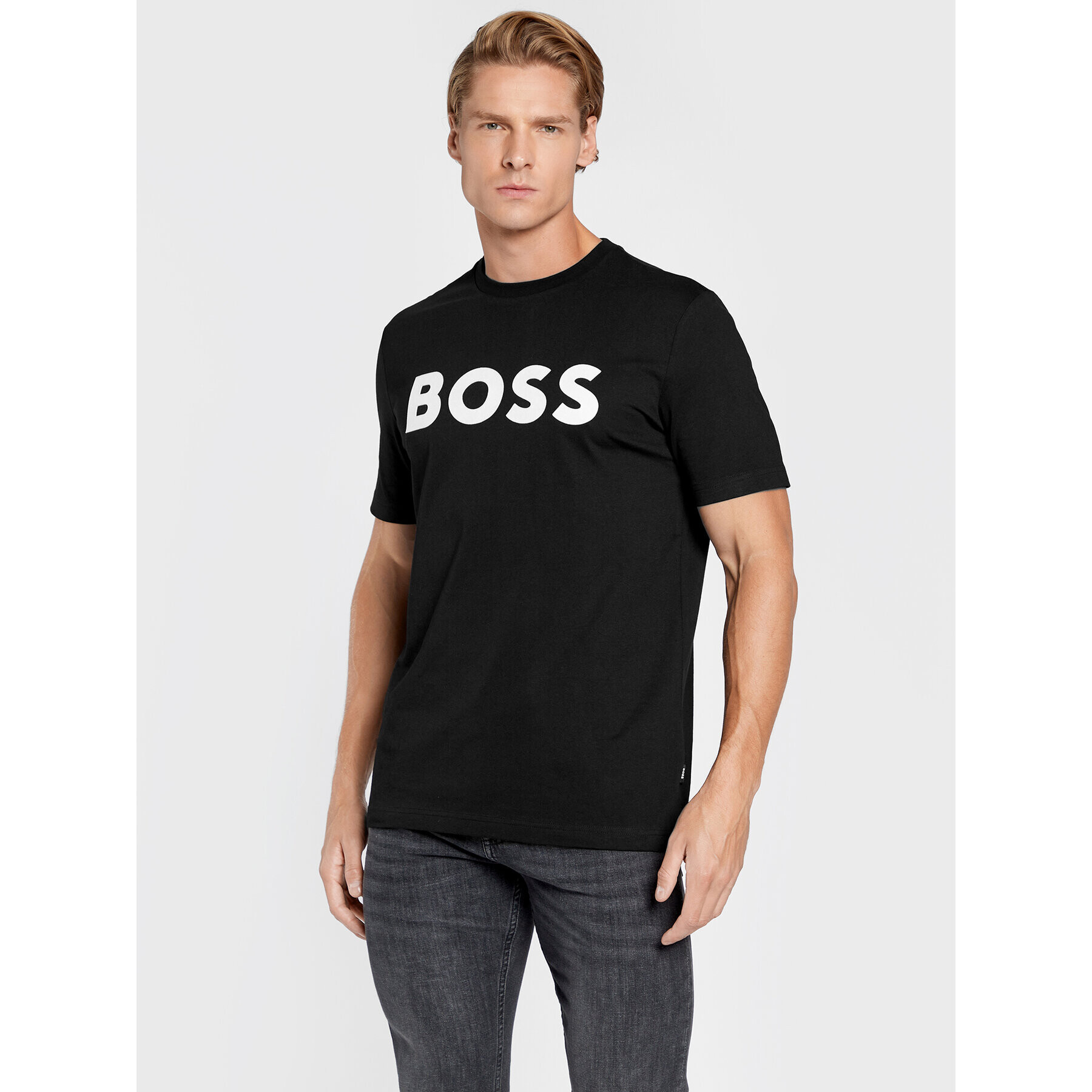 Boss Тишърт Tiburt 318 50477303 Черен Regular Fit - Pepit.bg