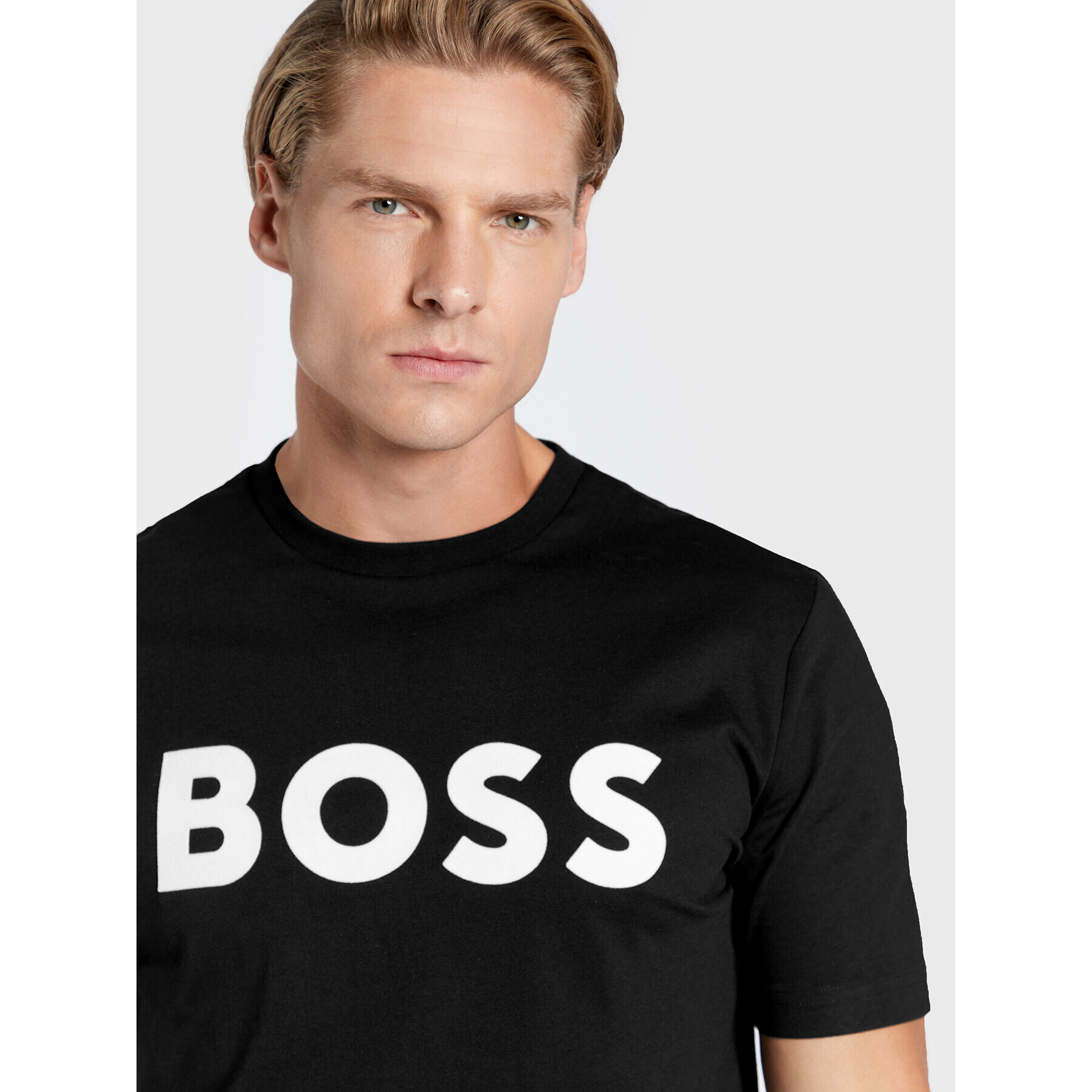 Boss Тишърт Tiburt 318 50477303 Черен Regular Fit - Pepit.bg