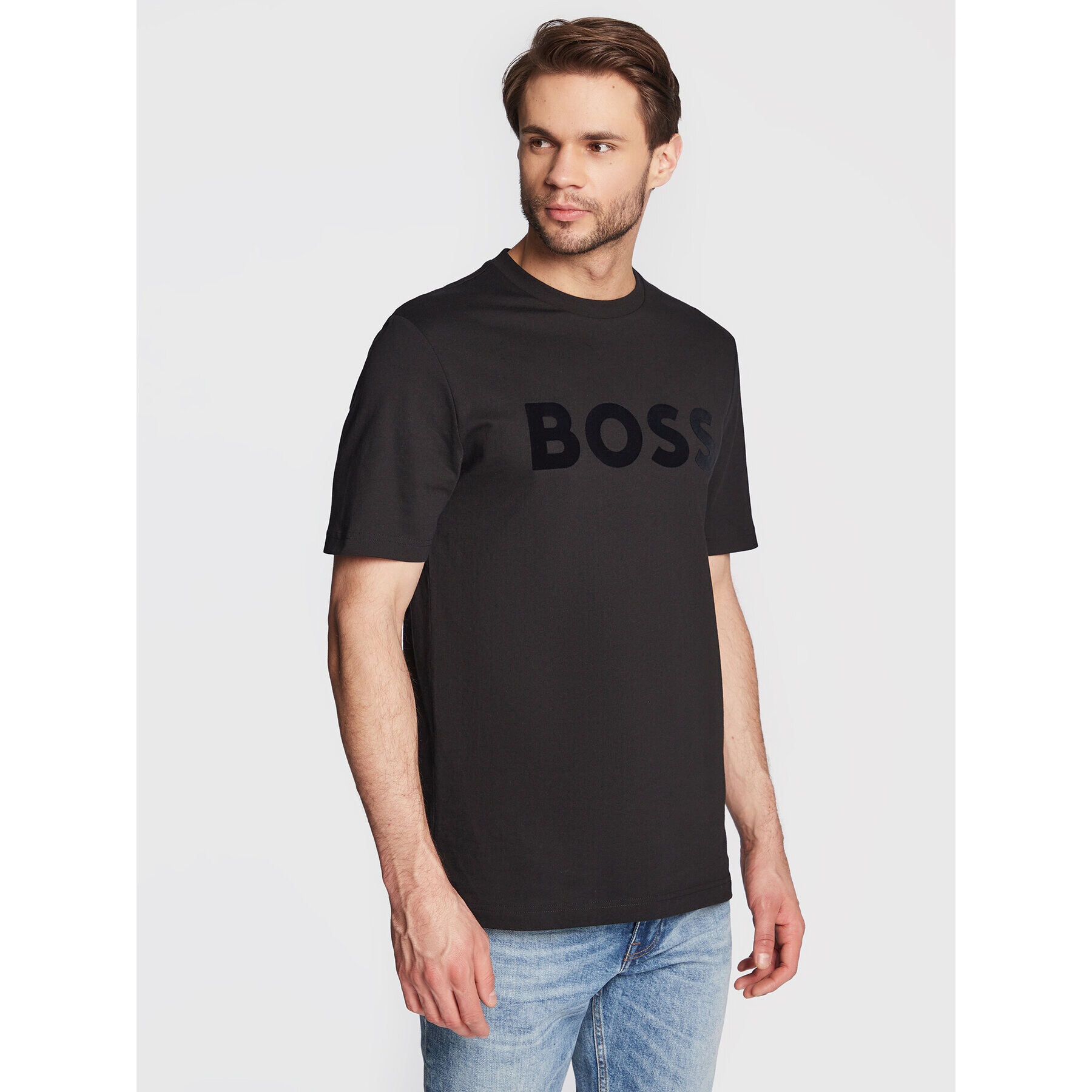 Boss Тишърт Tiburt 318 50477303 Черен Regular Fit - Pepit.bg
