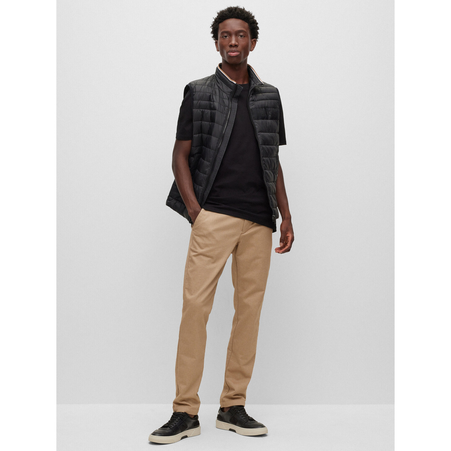 Boss Тишърт Tiburt 398 50489420 Черен Regular Fit - Pepit.bg