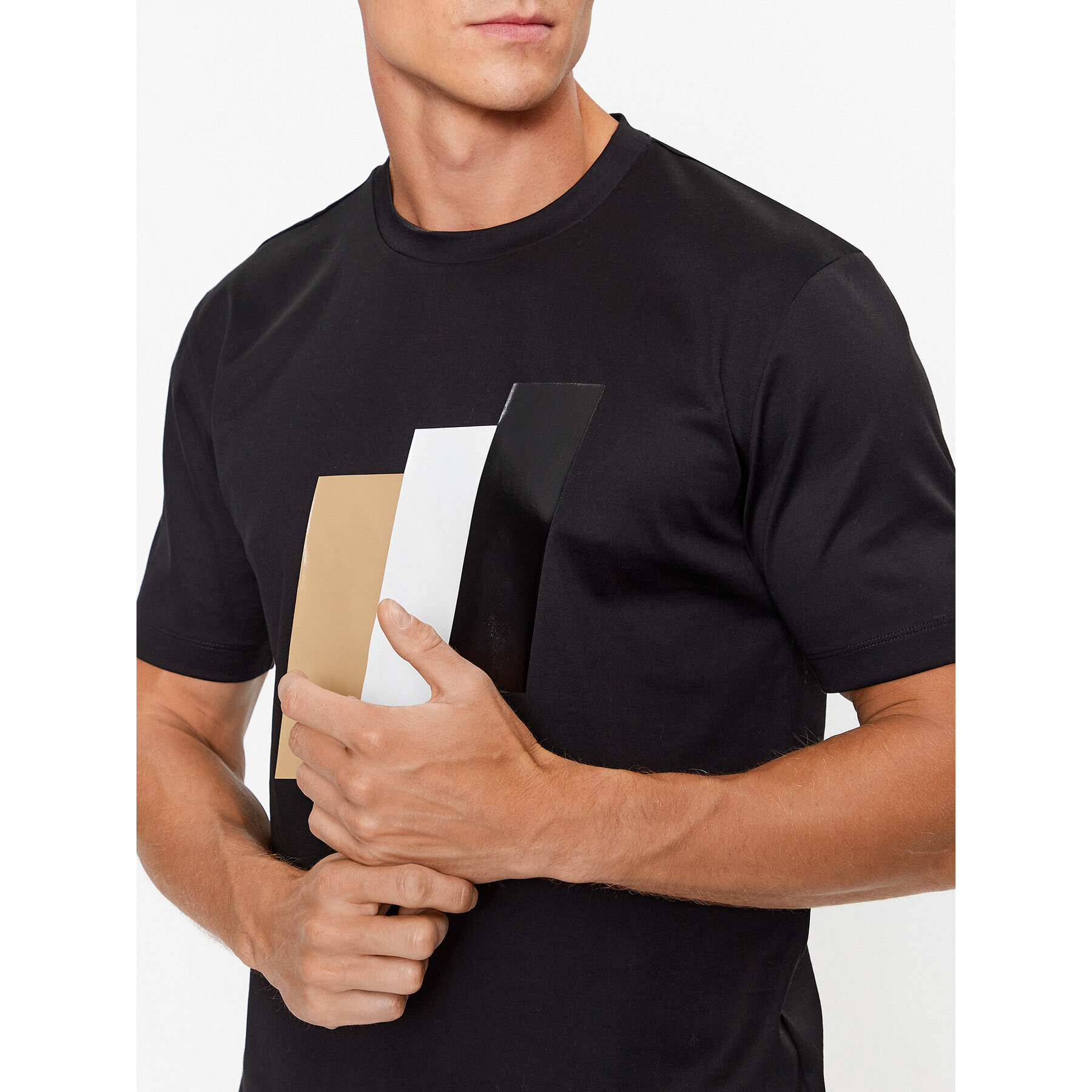 Boss Тишърт Tiburt 50495696 Черен Regular Fit - Pepit.bg