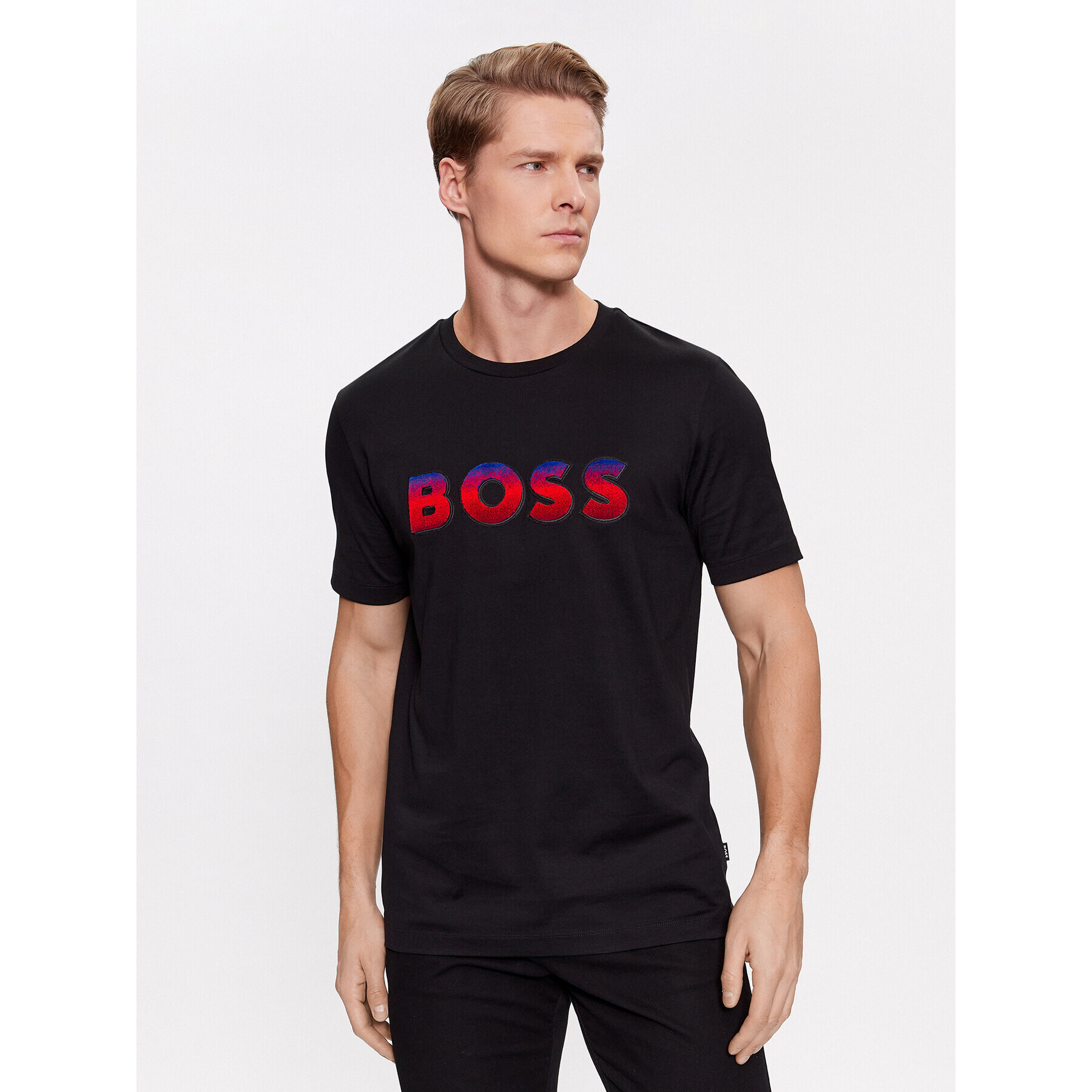 Boss Тишърт Tiburt 420 50500760 Черен Regular Fit - Pepit.bg