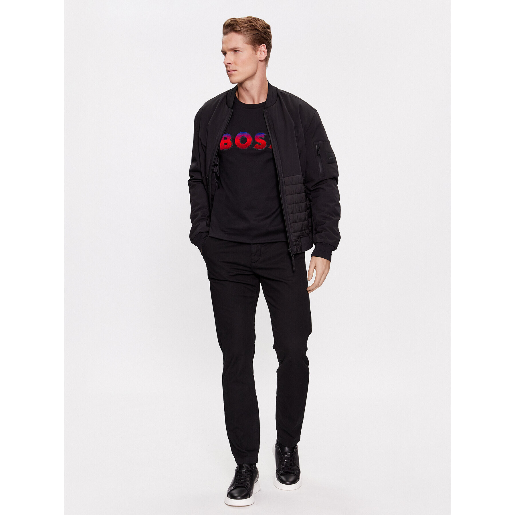 Boss Тишърт Tiburt 420 50500760 Черен Regular Fit - Pepit.bg