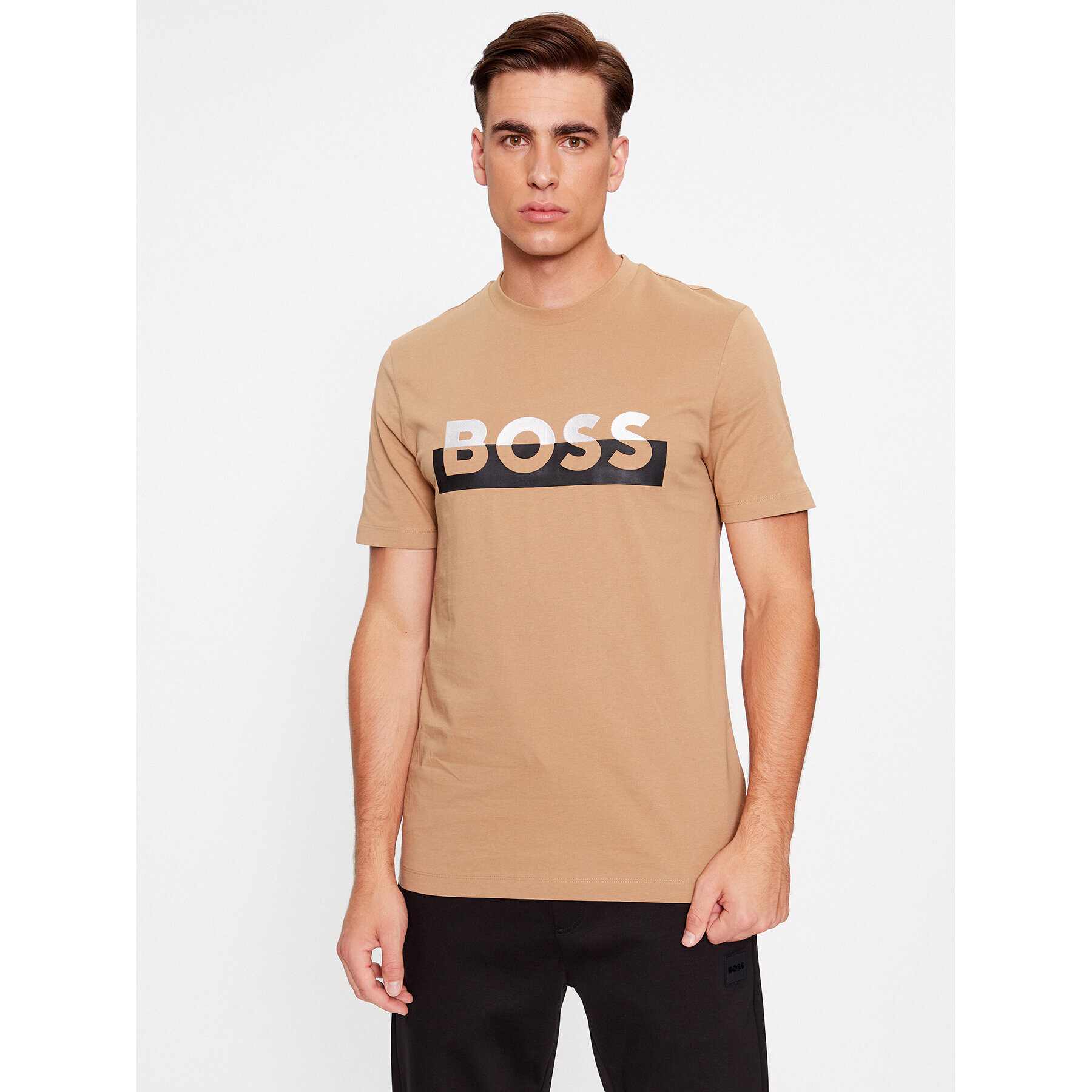 Boss Тишърт Tiburt 421 50499584 Бежов Regular Fit - Pepit.bg