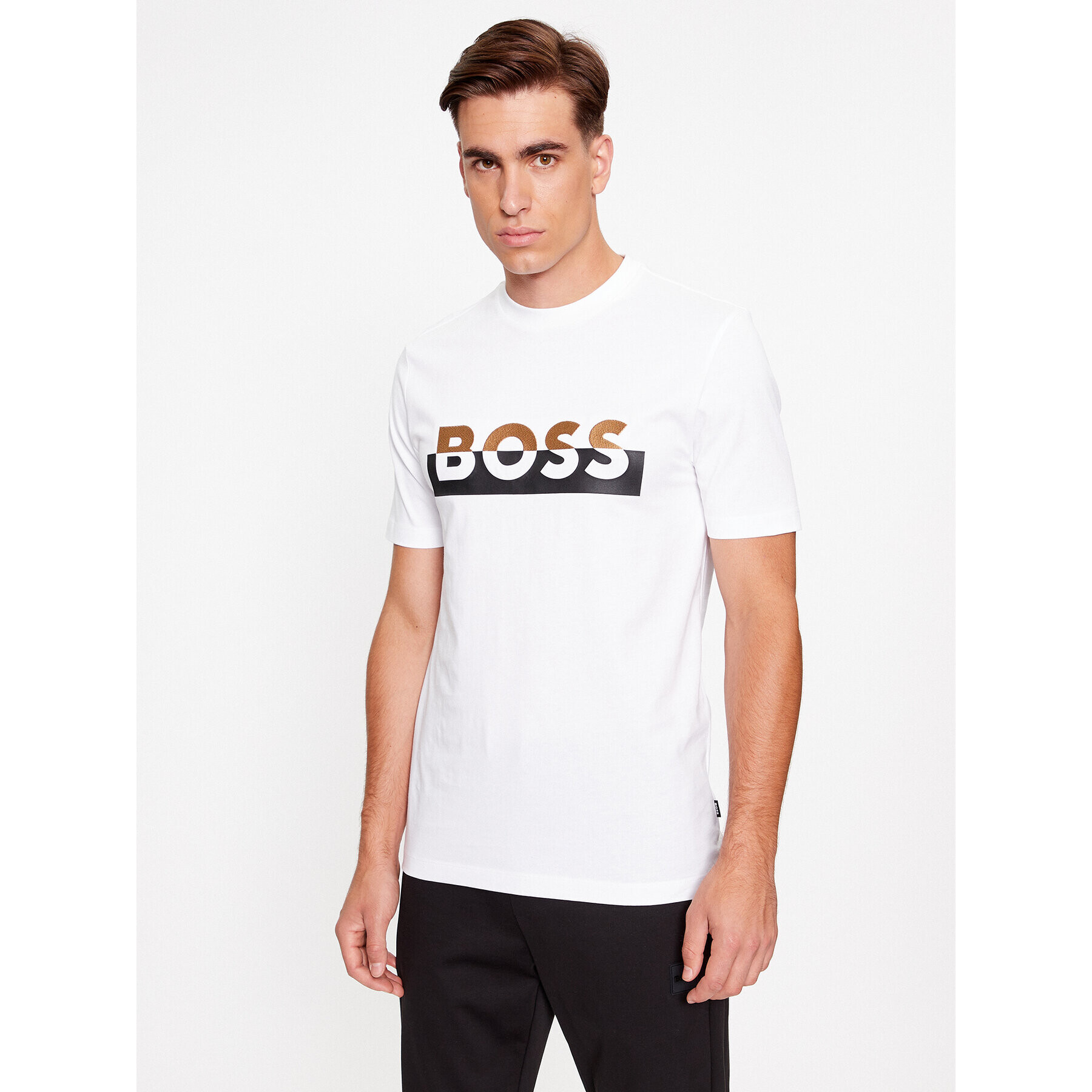 Boss Тишърт Tiburt 421 50499584 Бял Regular Fit - Pepit.bg