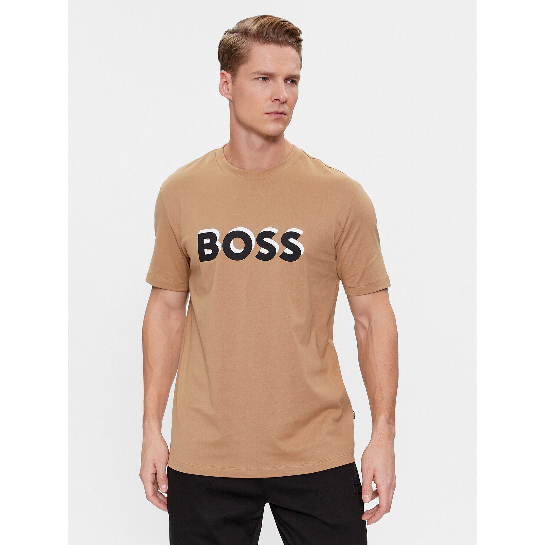 Boss Тишърт Tiburt 427 50506923 Бежов Regular Fit - Pepit.bg