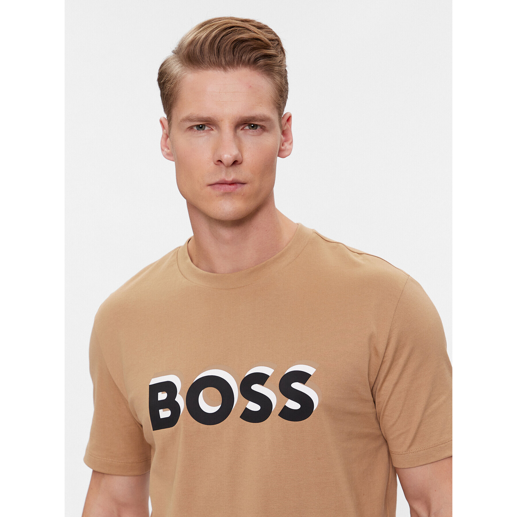 Boss Тишърт Tiburt 427 50506923 Бежов Regular Fit - Pepit.bg