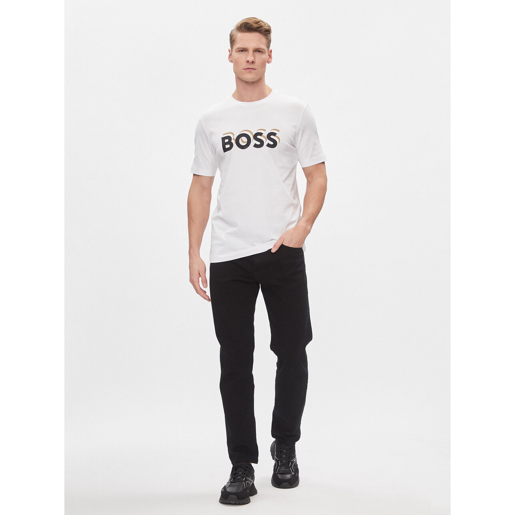 Boss Тишърт Tiburt 427 50506923 Бял Regular Fit - Pepit.bg