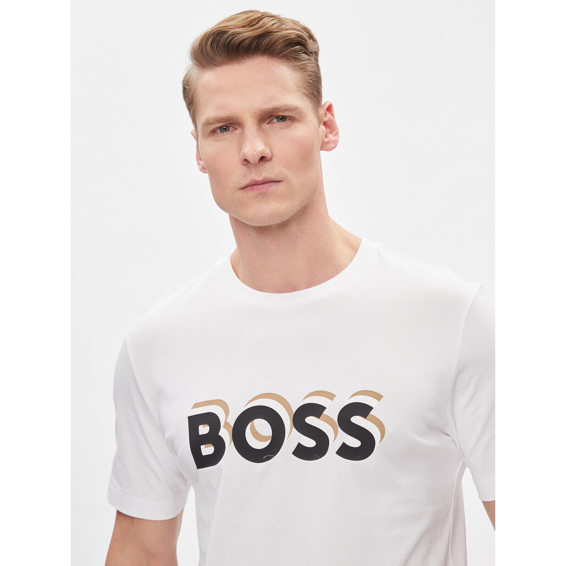 Boss Тишърт Tiburt 427 50506923 Бял Regular Fit - Pepit.bg