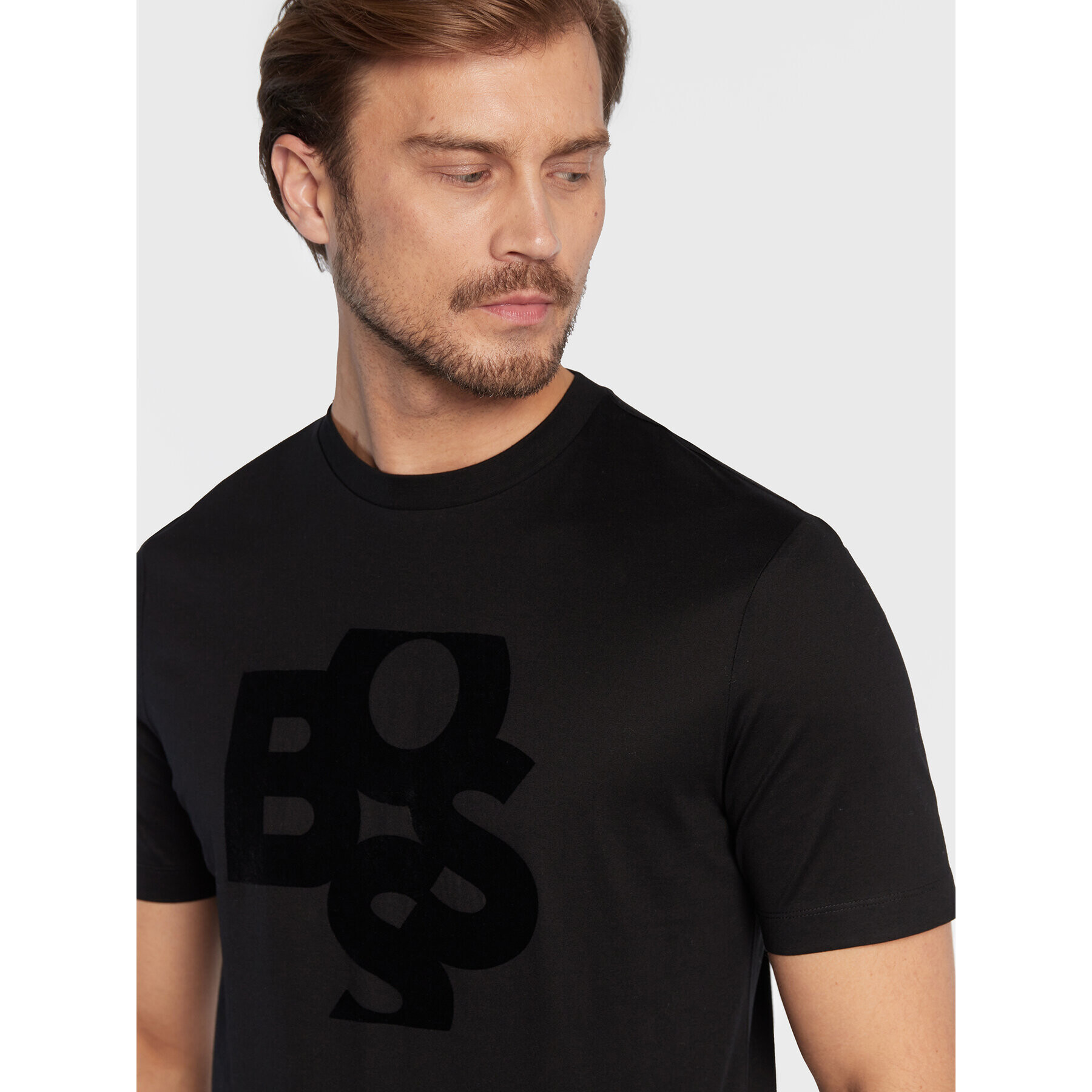 Boss Тишърт Tiburt 50476793 Черен Regular Fit - Pepit.bg