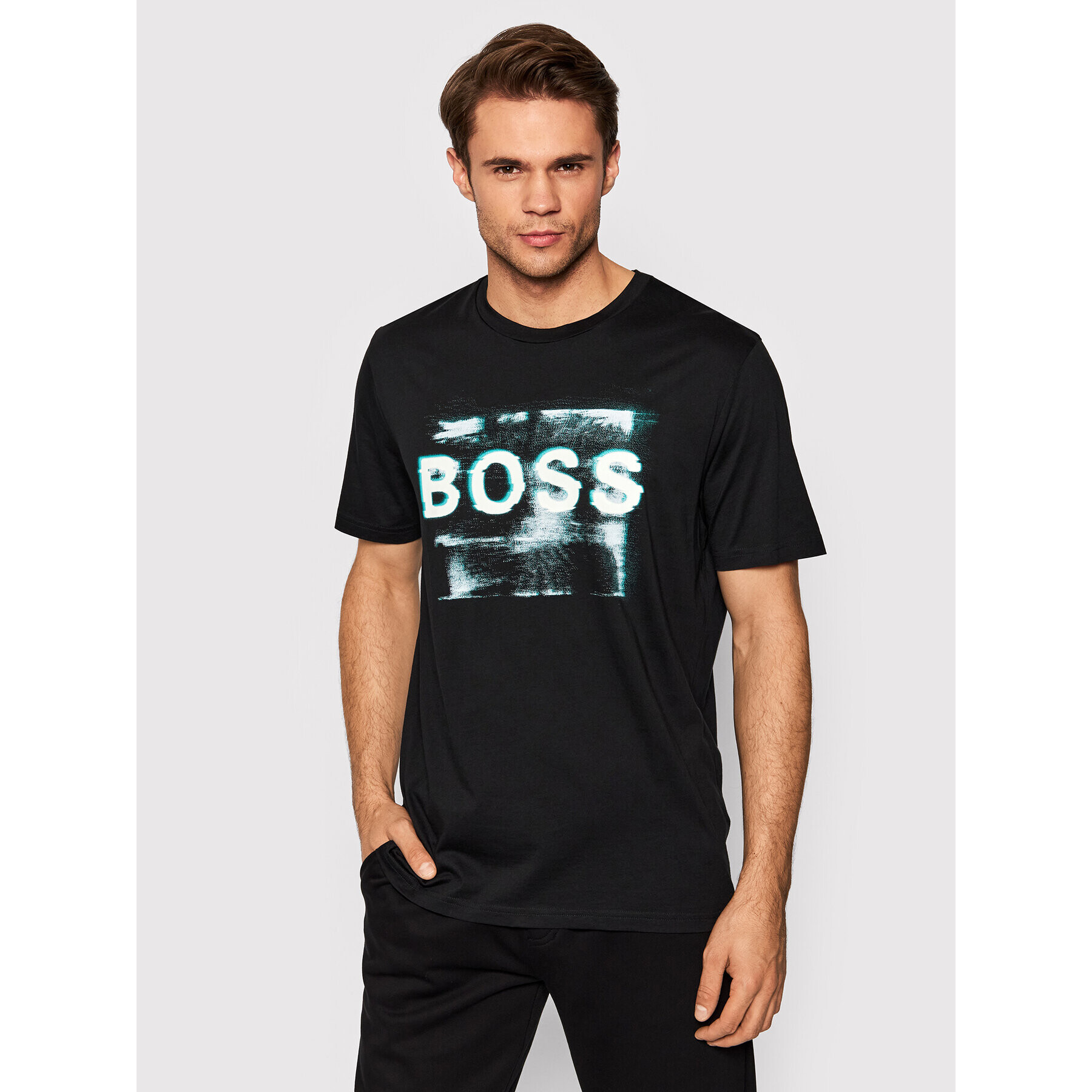 Boss Тишърт TLogo 50460579 Черен Regular Fit - Pepit.bg