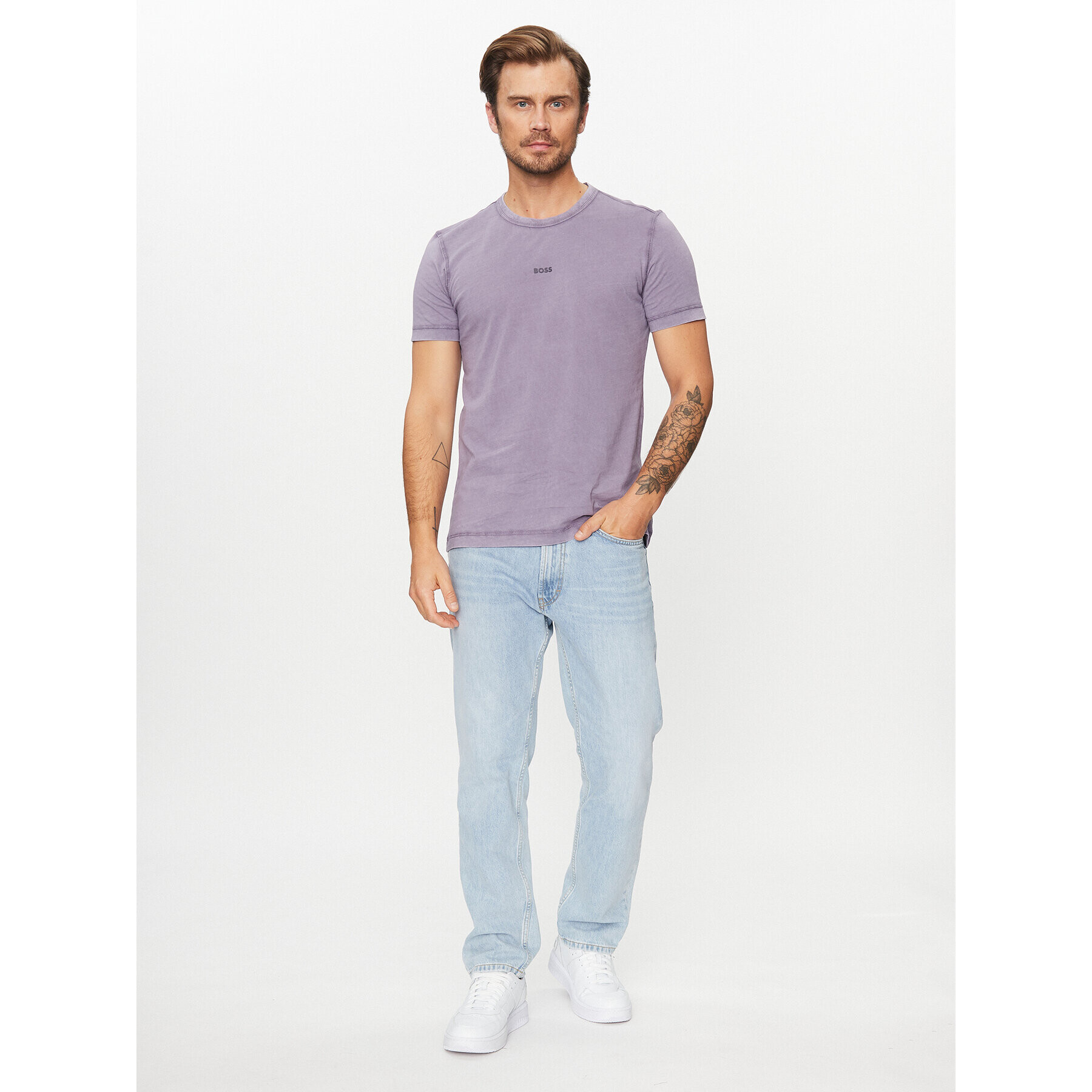 Boss Тишърт Tokks 50502173 Виолетов Regular Fit - Pepit.bg