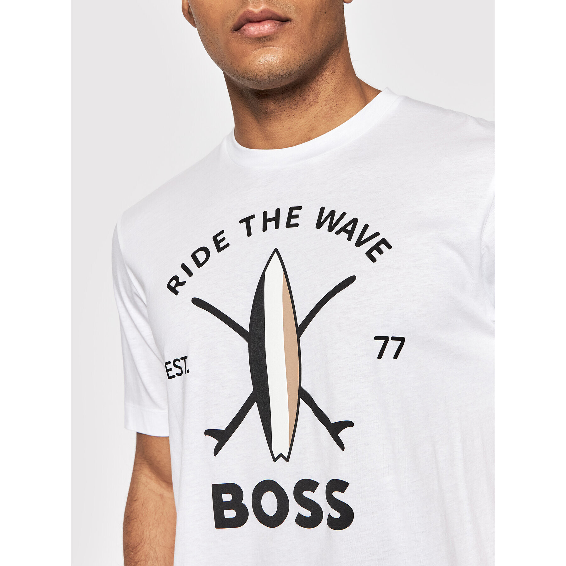 Boss Тишърт Tylan Ch 50469218 Бял Regular Fit - Pepit.bg