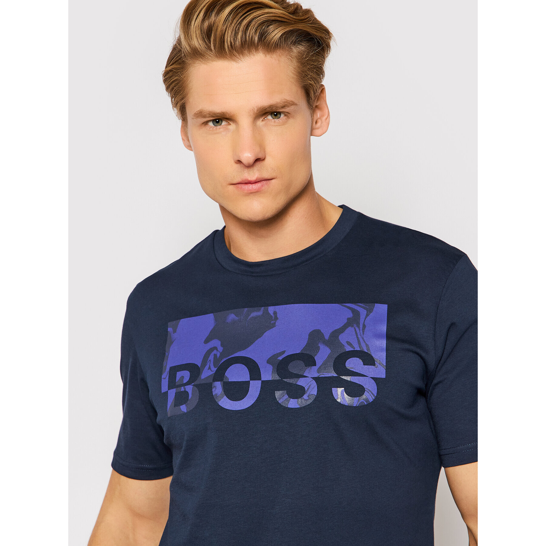 Boss Тишърт Tyro 3 50465365 Тъмносин Regular Fit - Pepit.bg