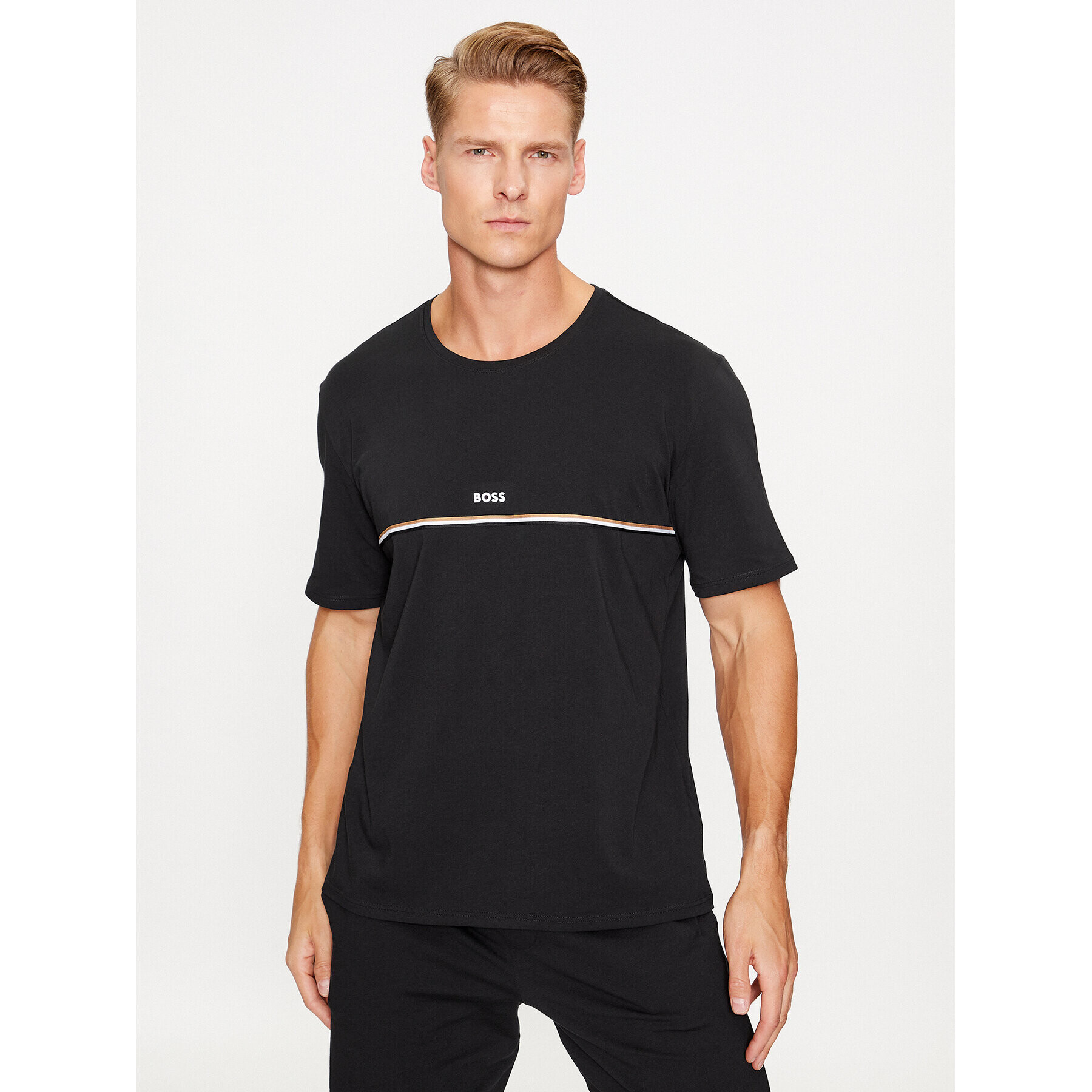 Boss Тишърт Unique 50502864 Черен Regular Fit - Pepit.bg