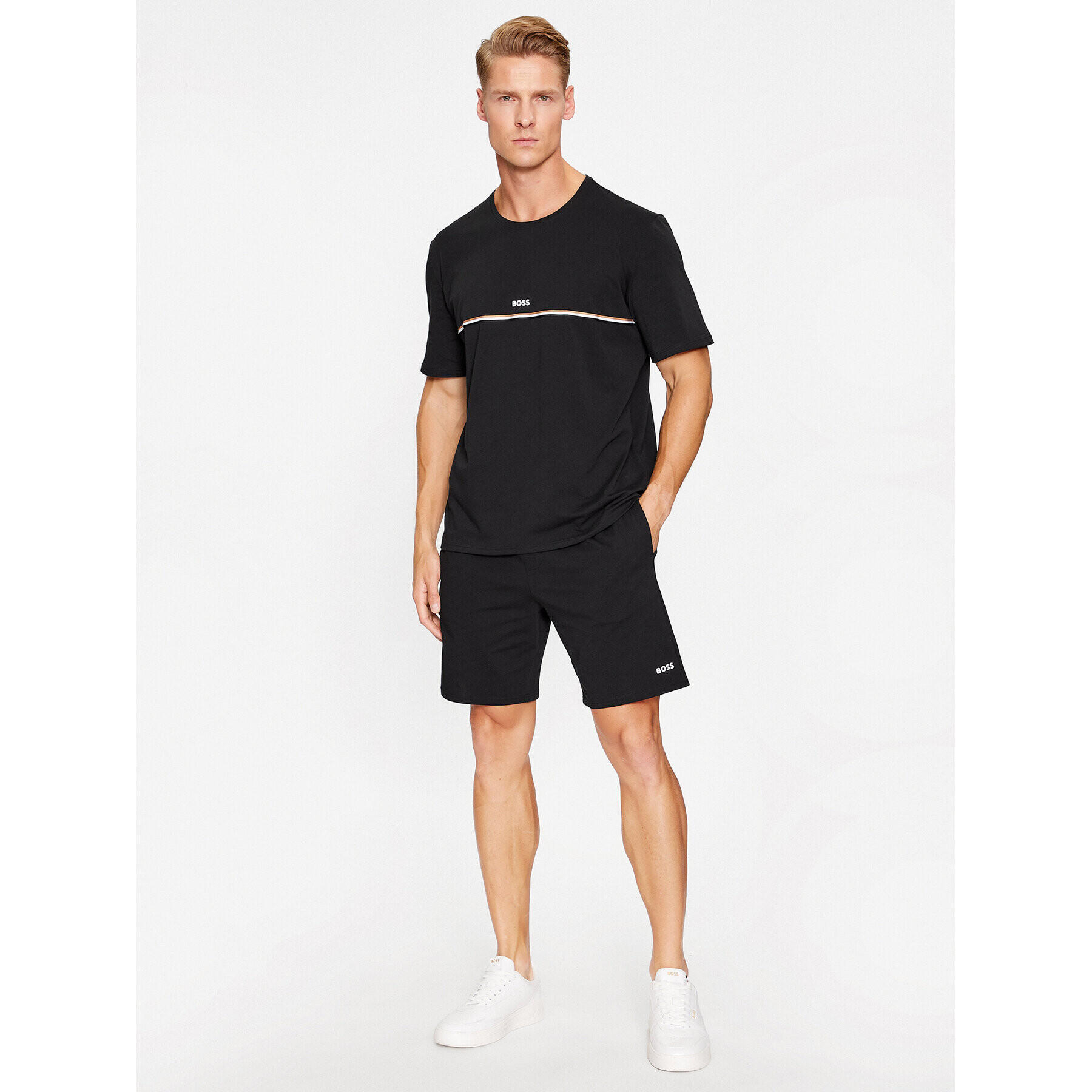 Boss Тишърт Unique 50502864 Черен Regular Fit - Pepit.bg