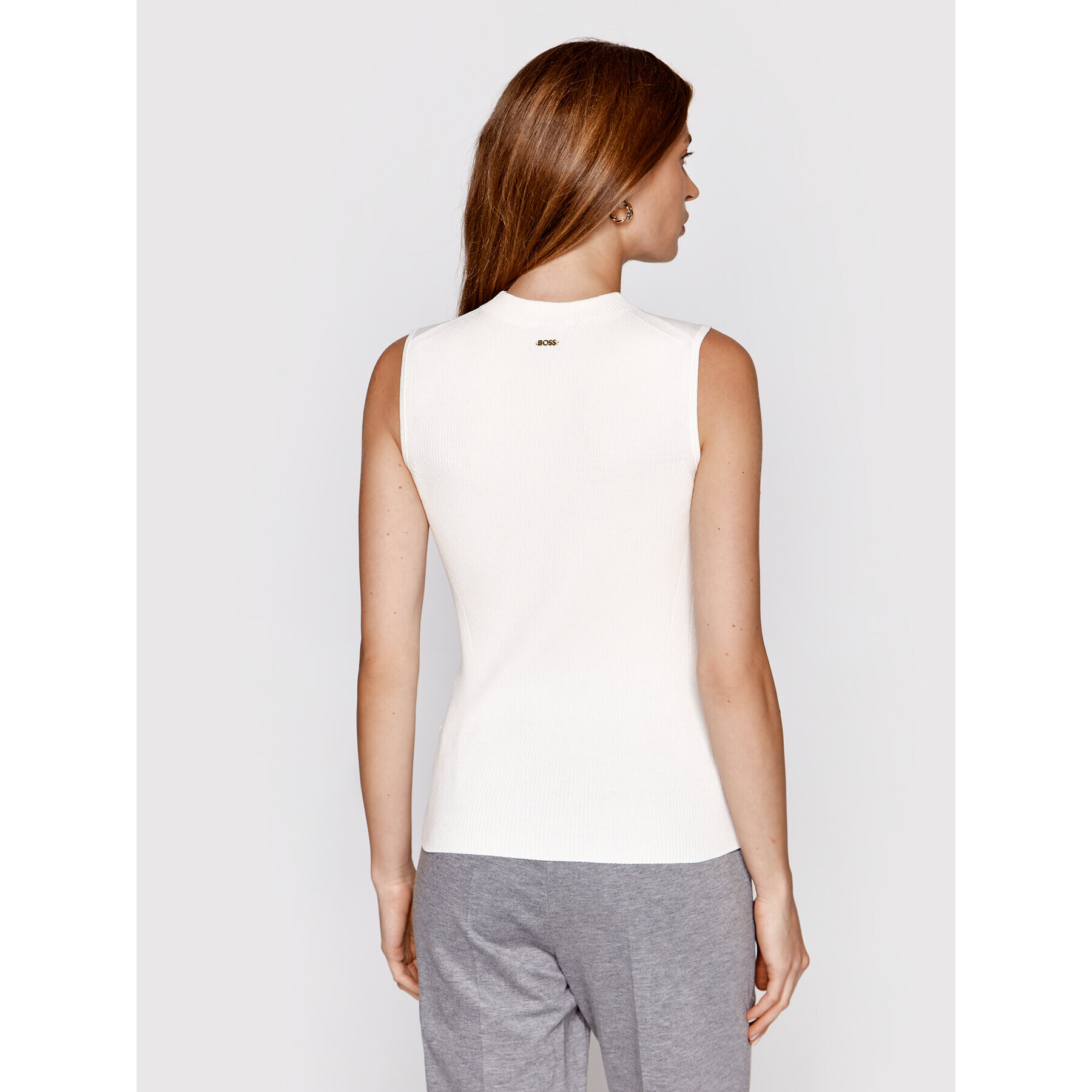 Boss топ Feskies 50473237 Бял Slim Fit - Pepit.bg