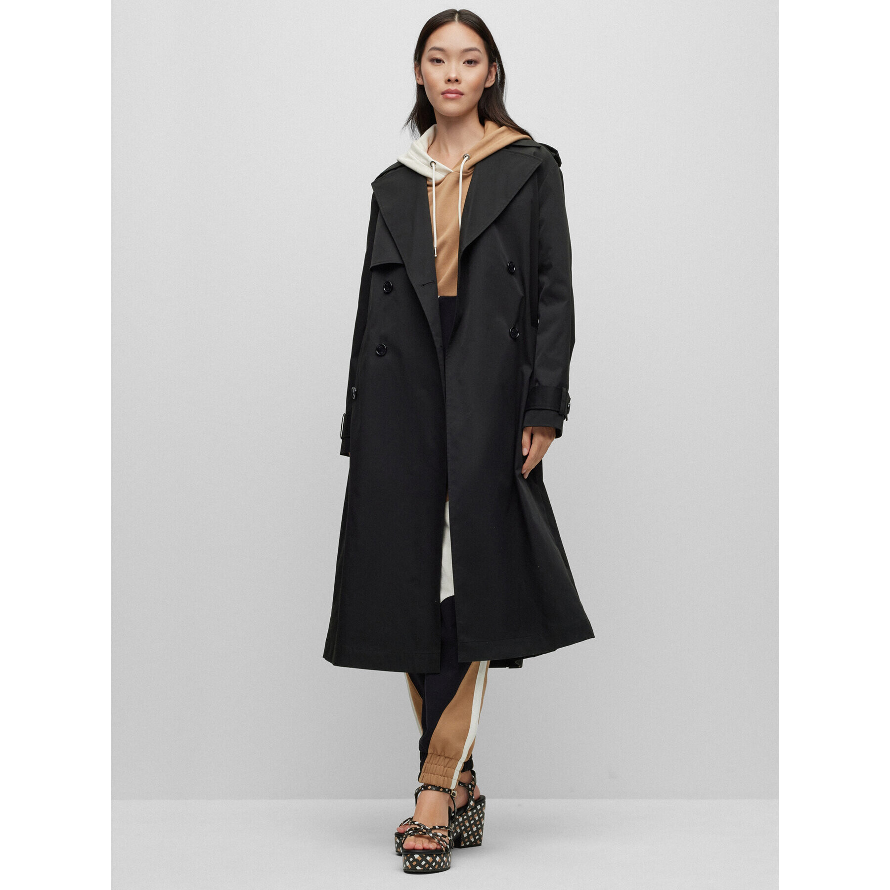 Boss Тренч 50489153 Черен Regular Fit - Pepit.bg