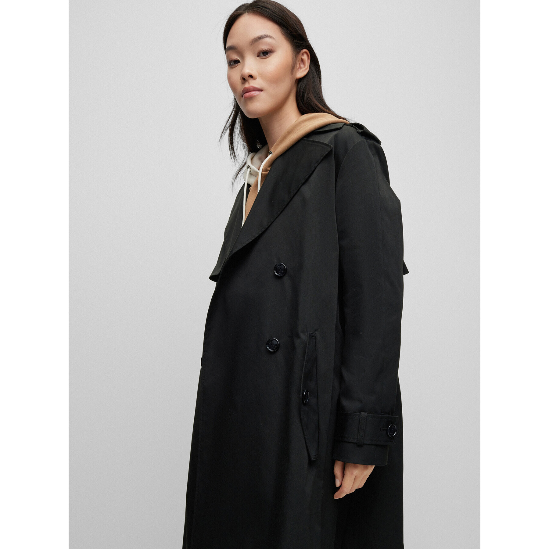 Boss Тренч 50489153 Черен Regular Fit - Pepit.bg