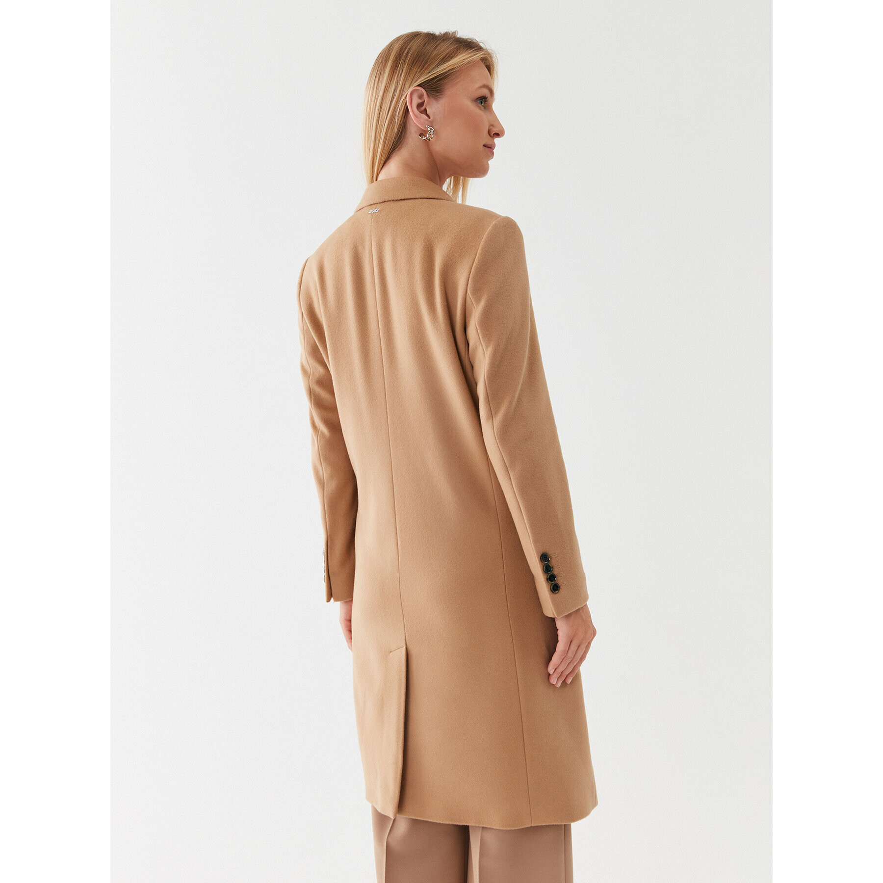 Boss Вълнено палто Catara 50501019 Бежов Slim Fit - Pepit.bg