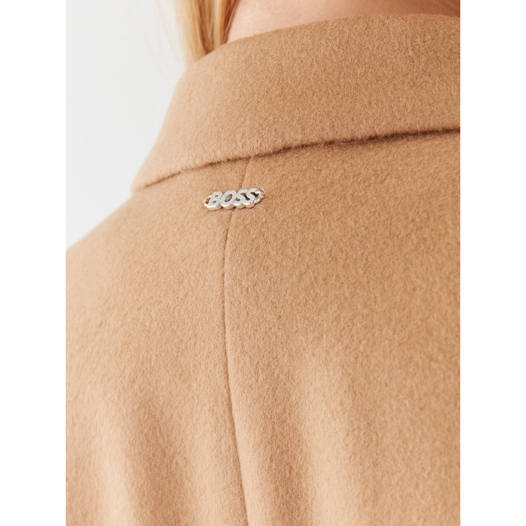 Boss Вълнено палто Catara 50501019 Бежов Slim Fit - Pepit.bg