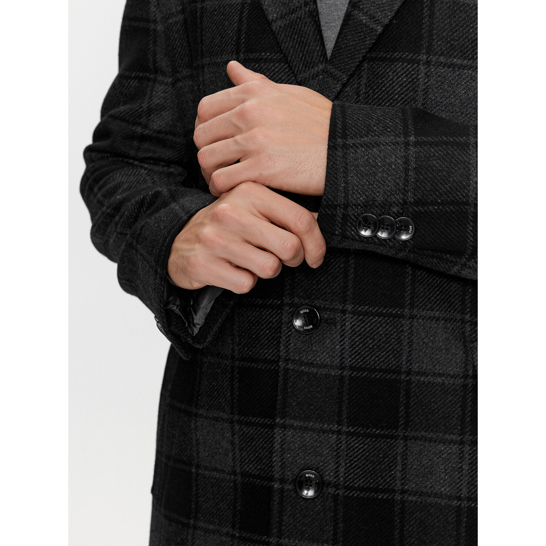 Boss Вълнено палто H-Hyde-C-224 50502270 Черен Regular Fit - Pepit.bg