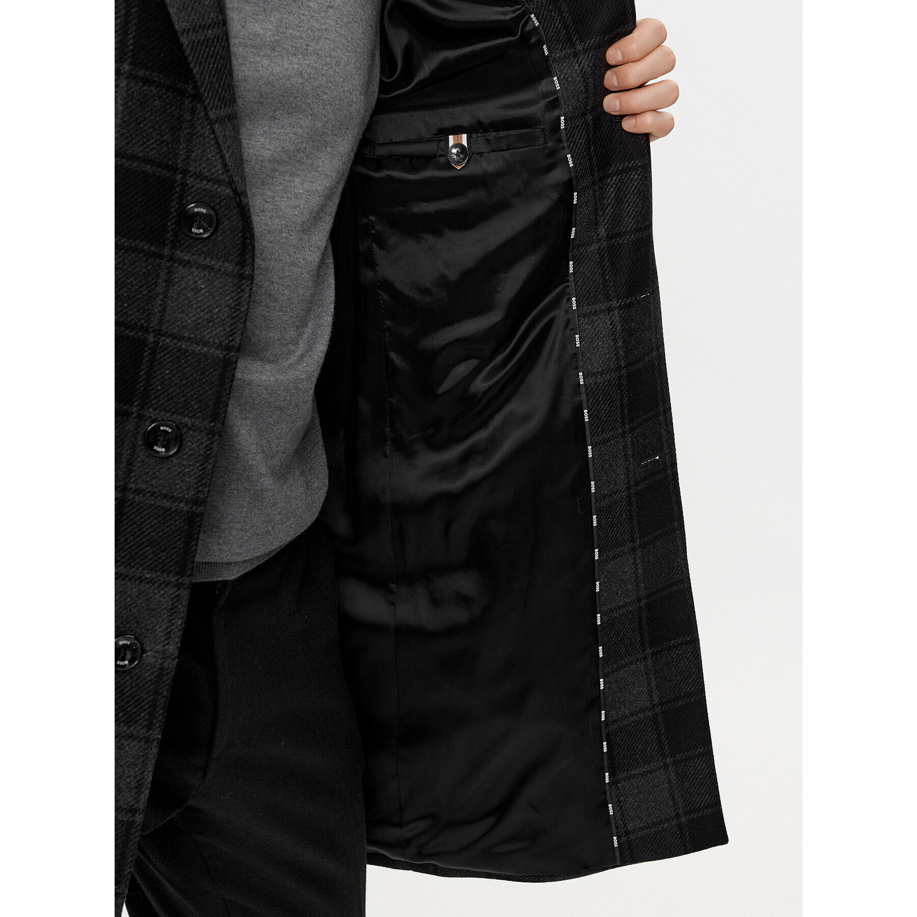 Boss Вълнено палто H-Hyde-C-224 50502270 Черен Regular Fit - Pepit.bg