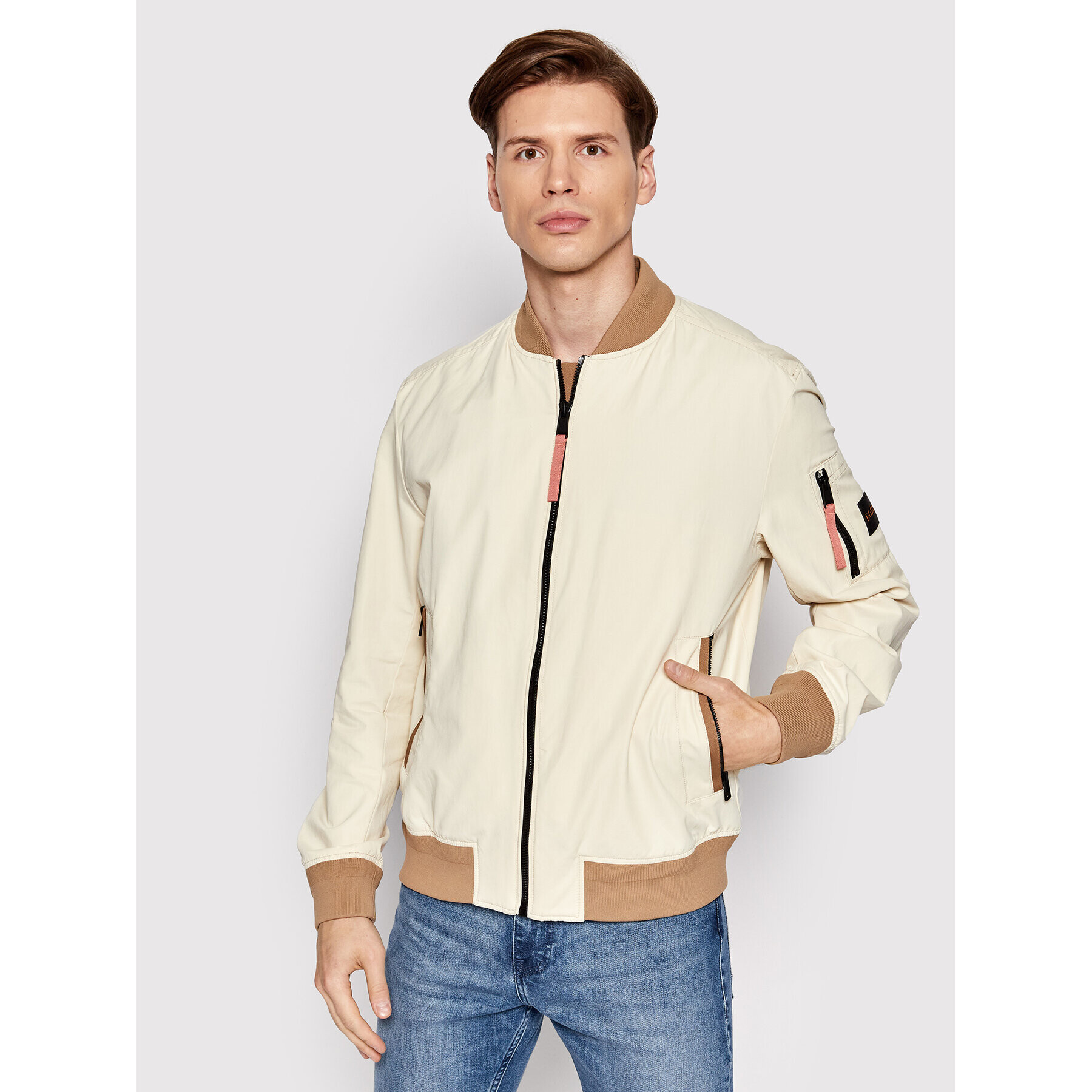 Boss Яке бомбър Obelis 50463975 Бежов Regular Fit - Pepit.bg
