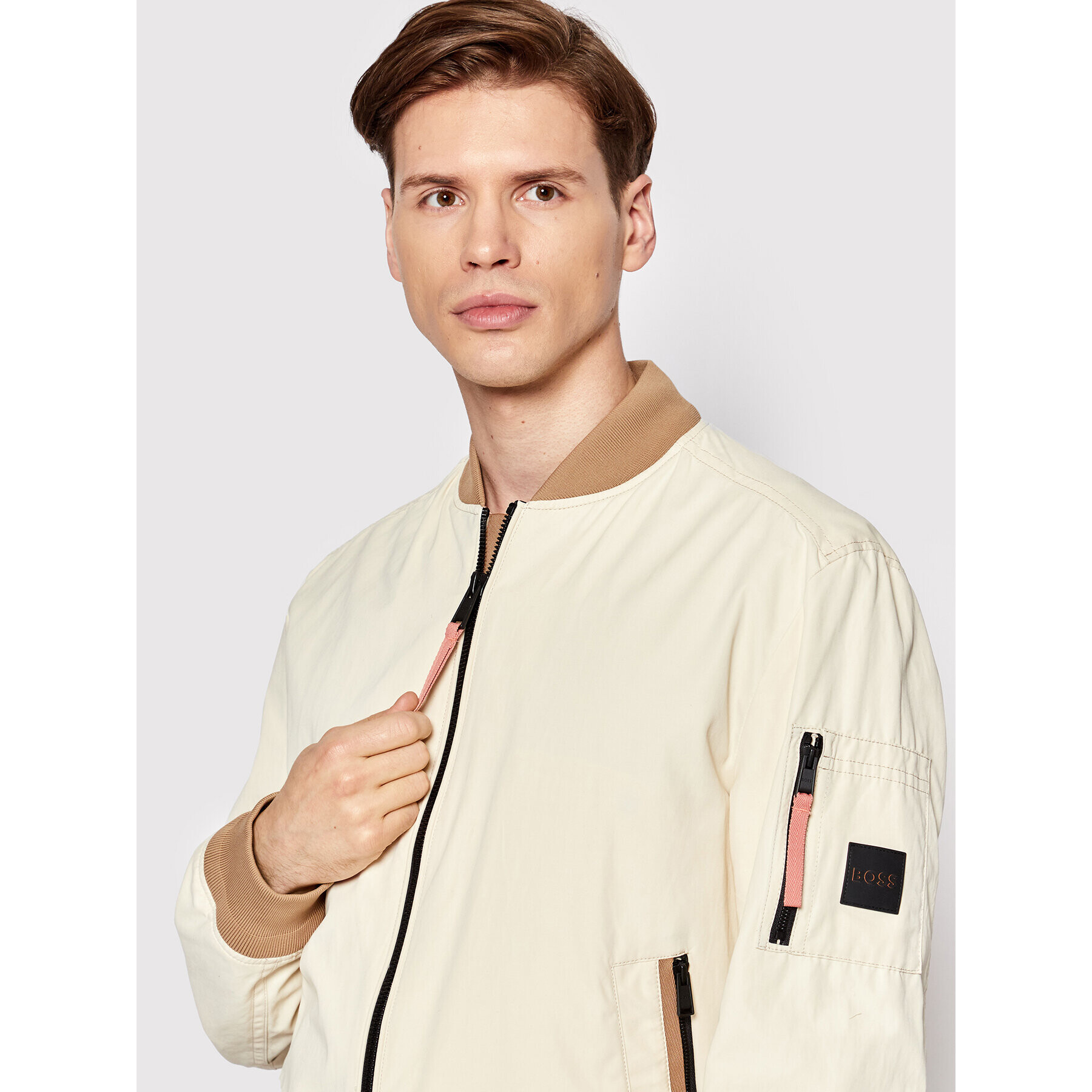 Boss Яке бомбър Obelis 50463975 Бежов Regular Fit - Pepit.bg