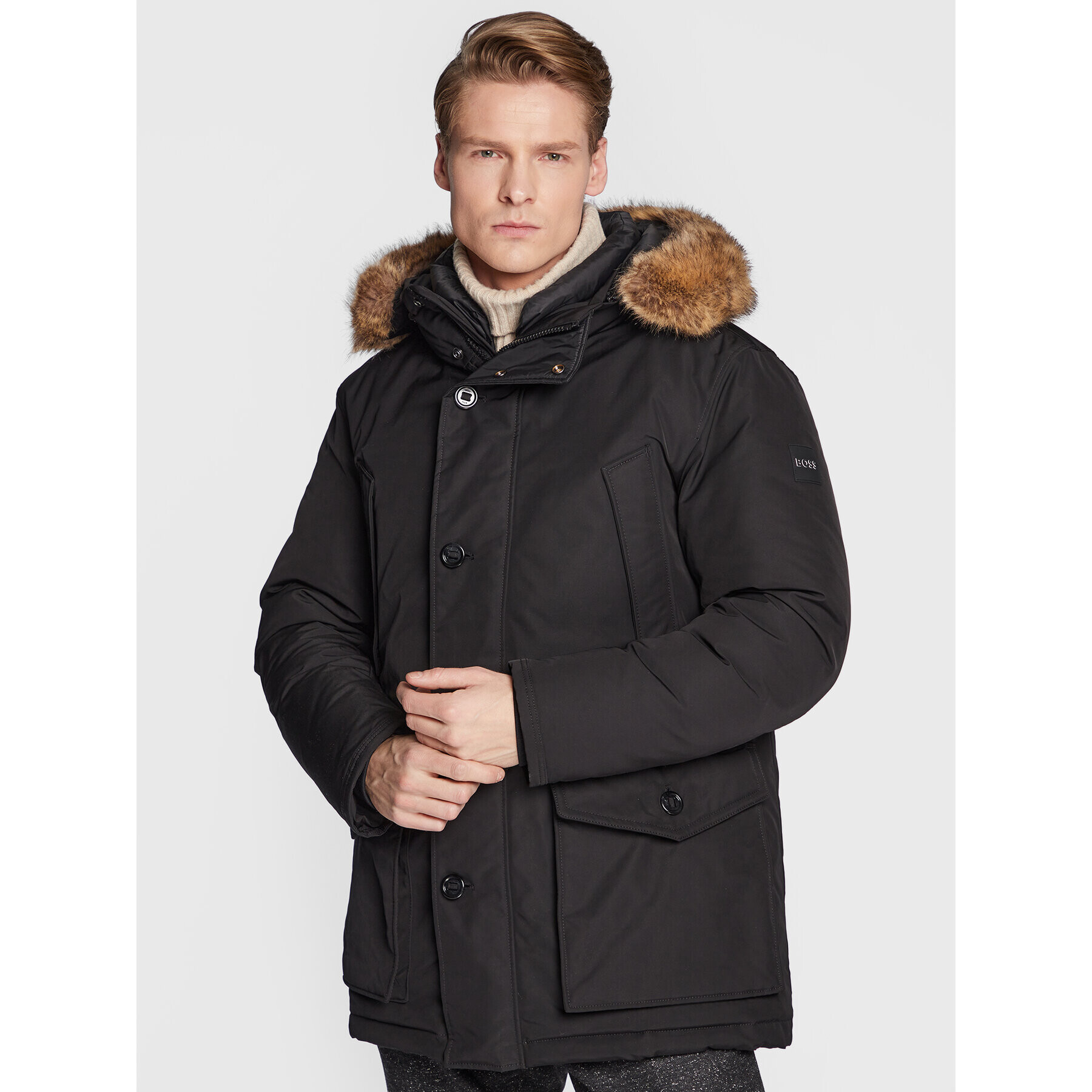 Boss Зимно яке Donstantini 50476899 Черен Regular Fit - Pepit.bg