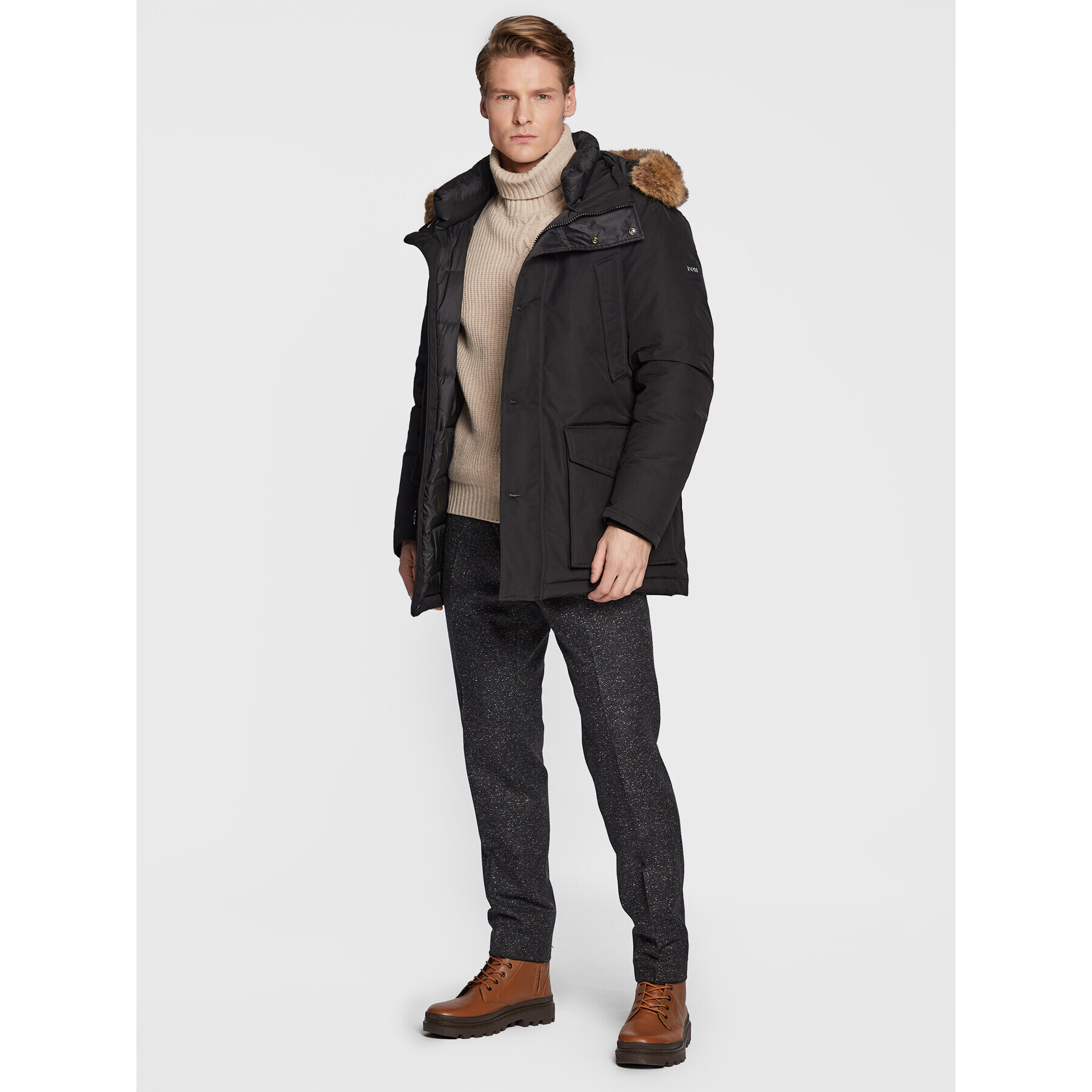 Boss Зимно яке Donstantini 50476899 Черен Regular Fit - Pepit.bg