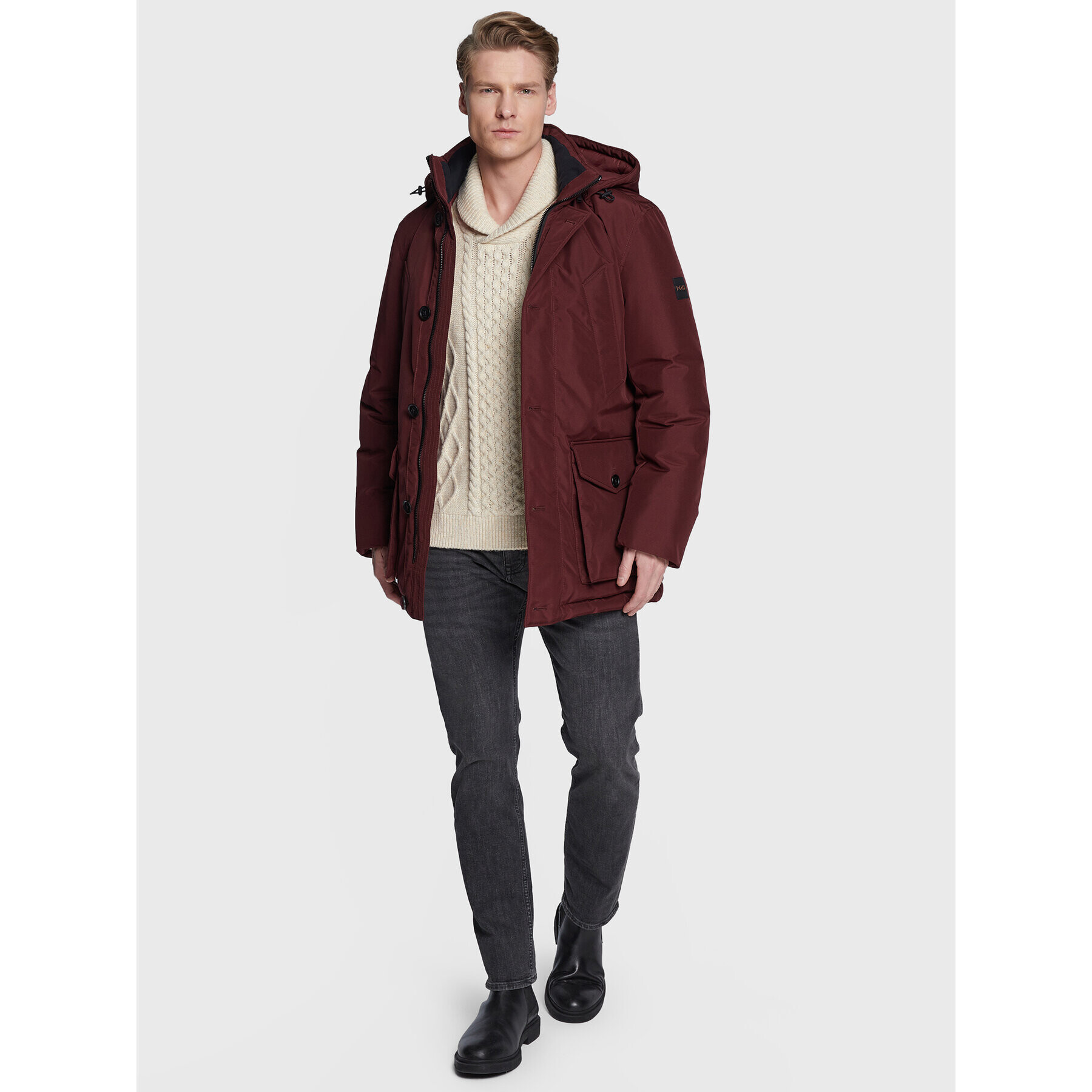 Boss Зимно яке Osiass 50477966 Бордо Regular Fit - Pepit.bg