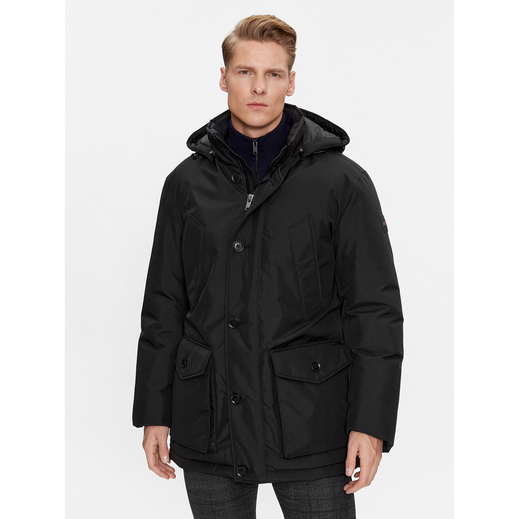 Boss Зимно яке Osiass 50499551 Черен Regular Fit - Pepit.bg