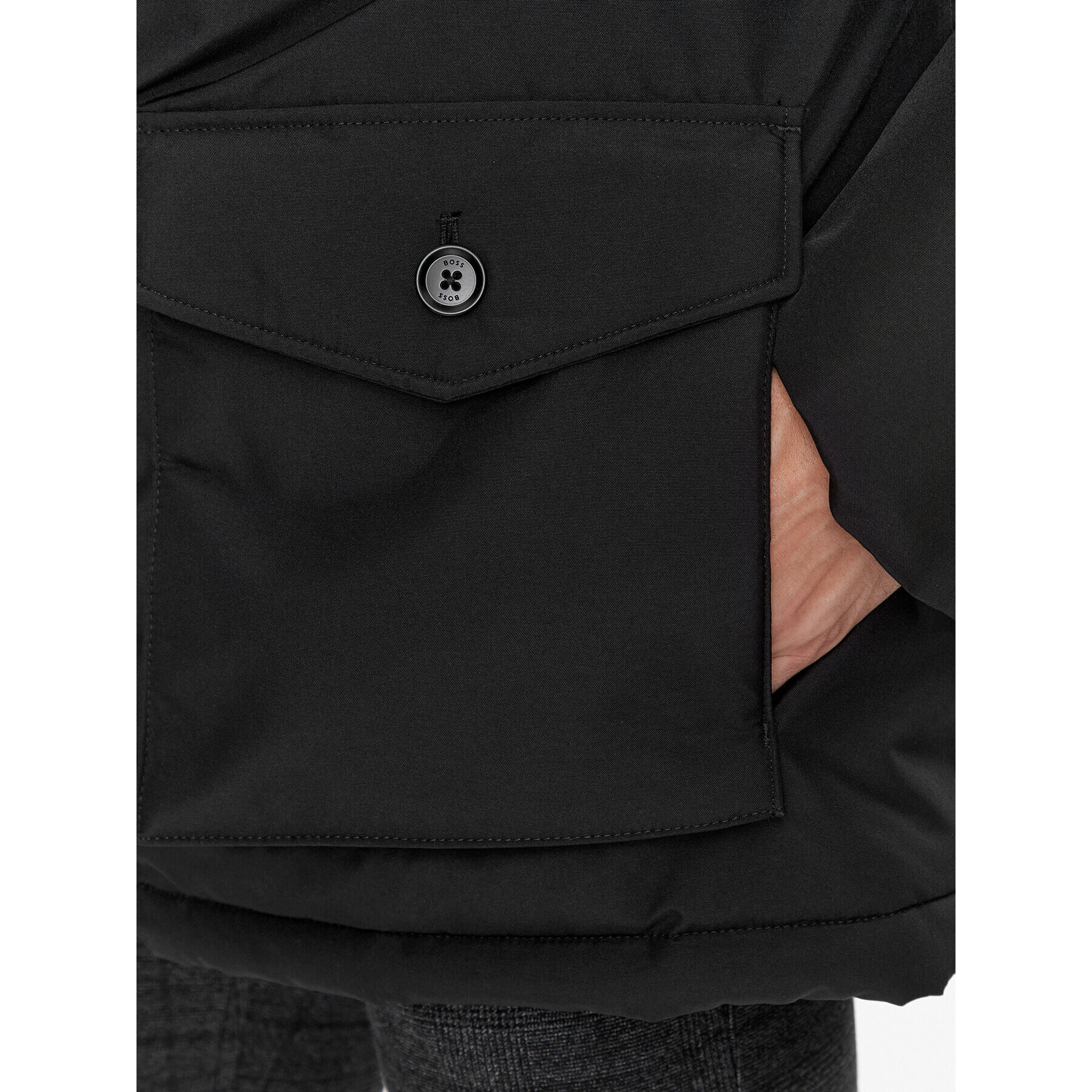 Boss Зимно яке Osiass 50499551 Черен Regular Fit - Pepit.bg