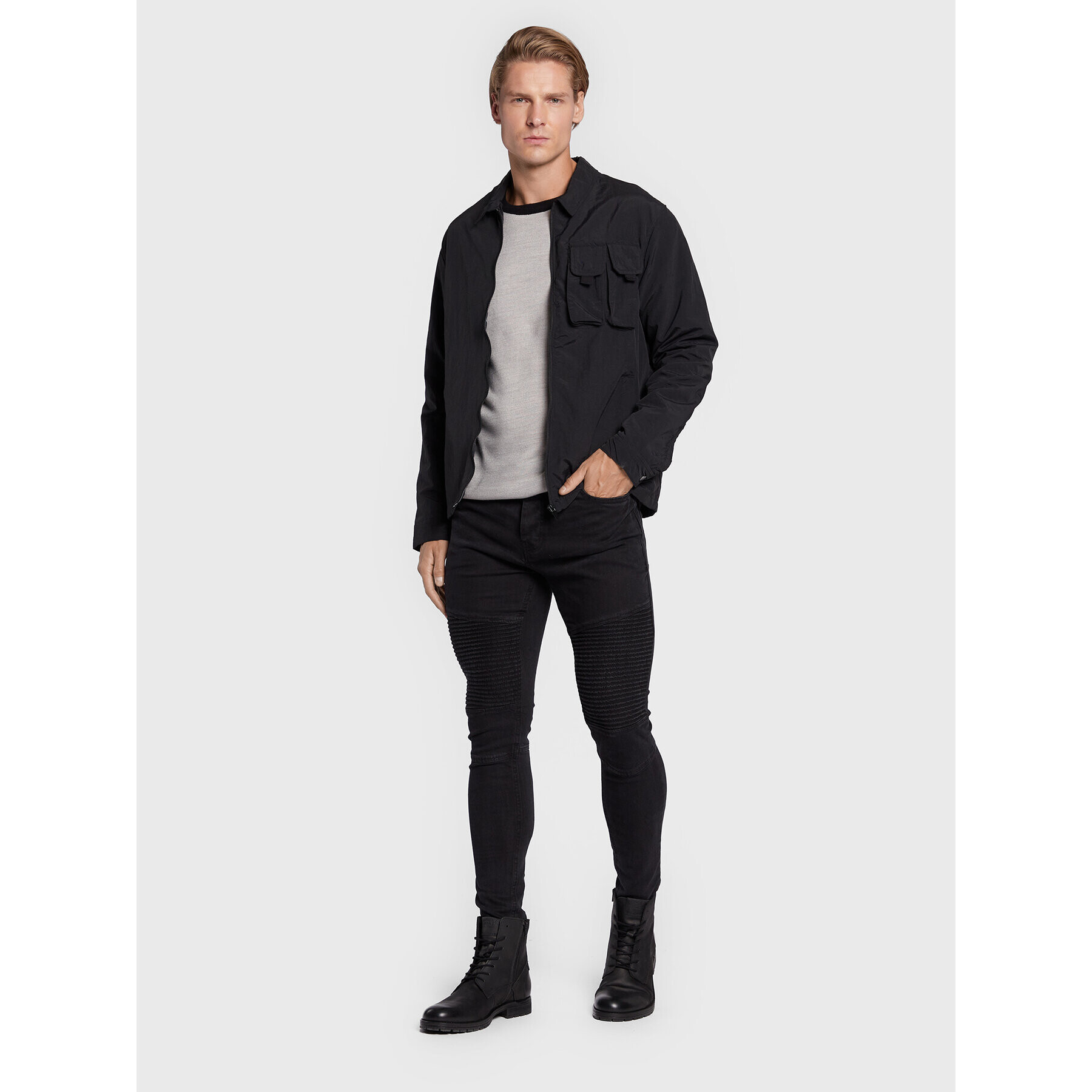 Brave Soul Дънки MJN-BIKER Черен Skinny Fit - Pepit.bg