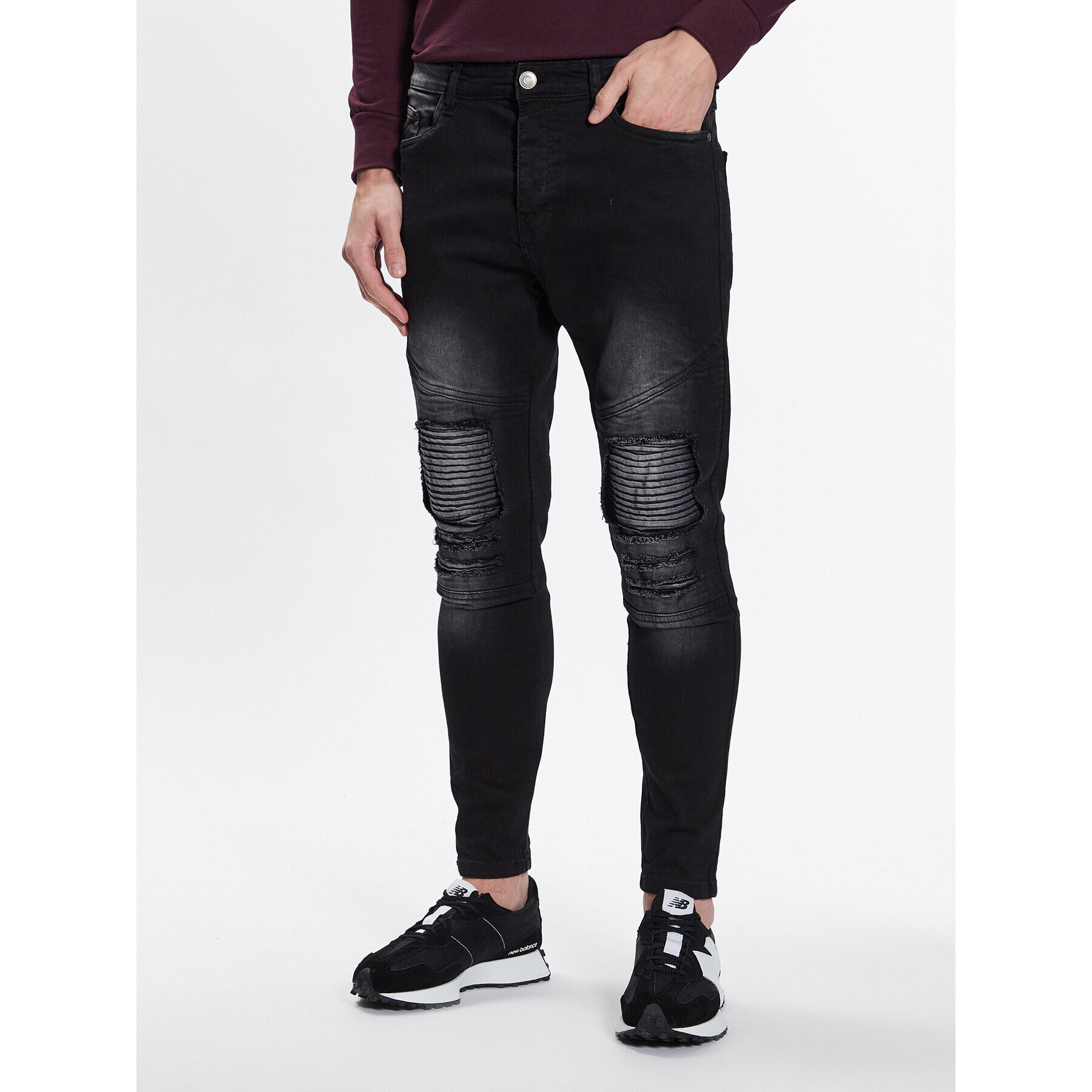 Brave Soul Дънки MJN-BIKERCHARC Черен Skinny Fit - Pepit.bg