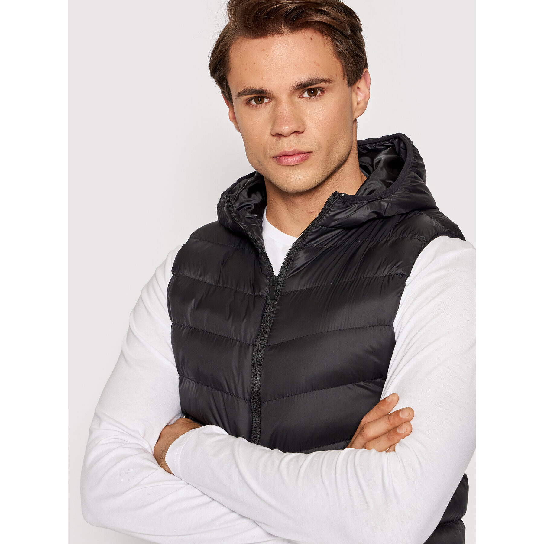 Brave Soul Елек MJK-BLACKBURN Черен Regular Fit - Pepit.bg