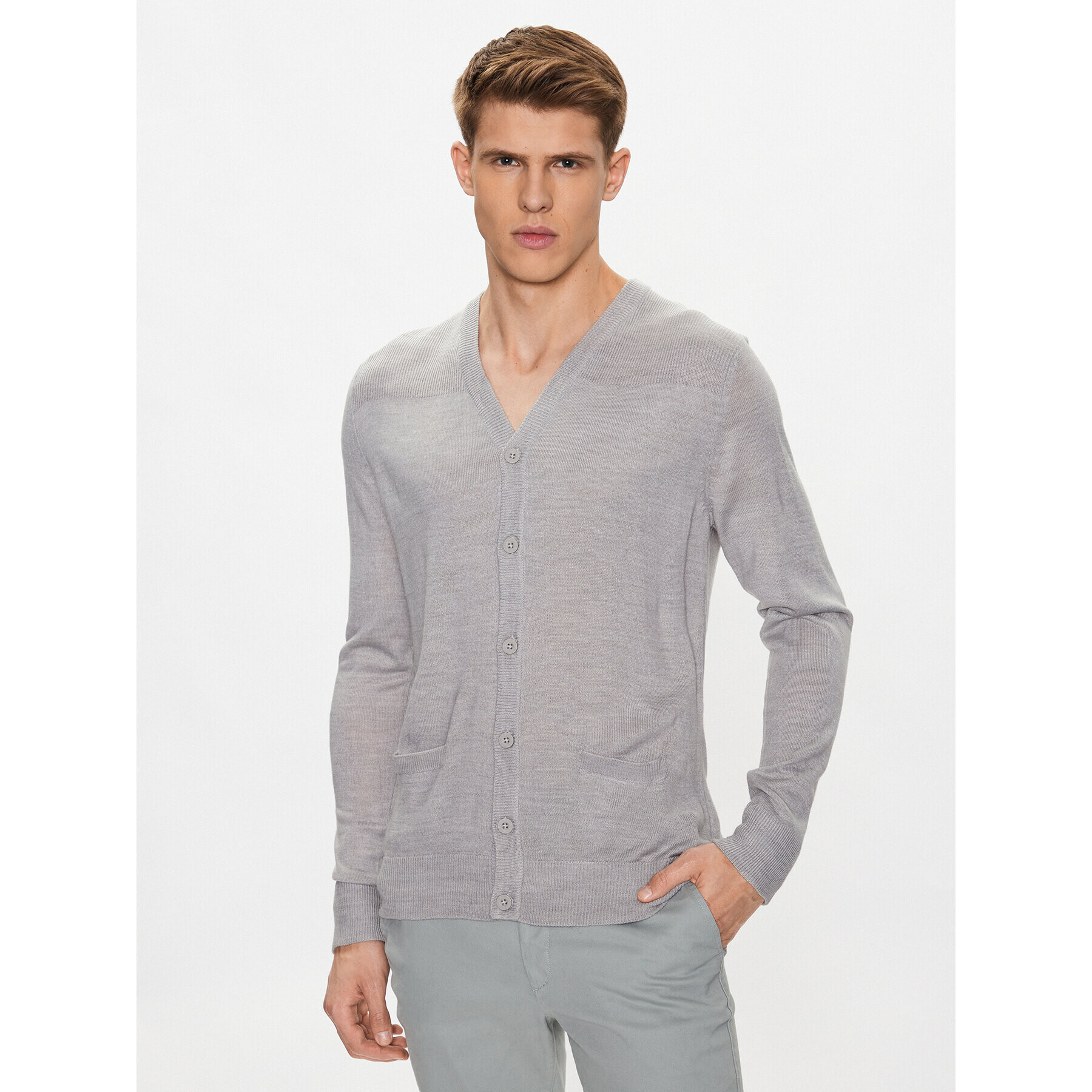 Brave Soul Кардиган MK-248FARABI Сив Regular Fit - Pepit.bg