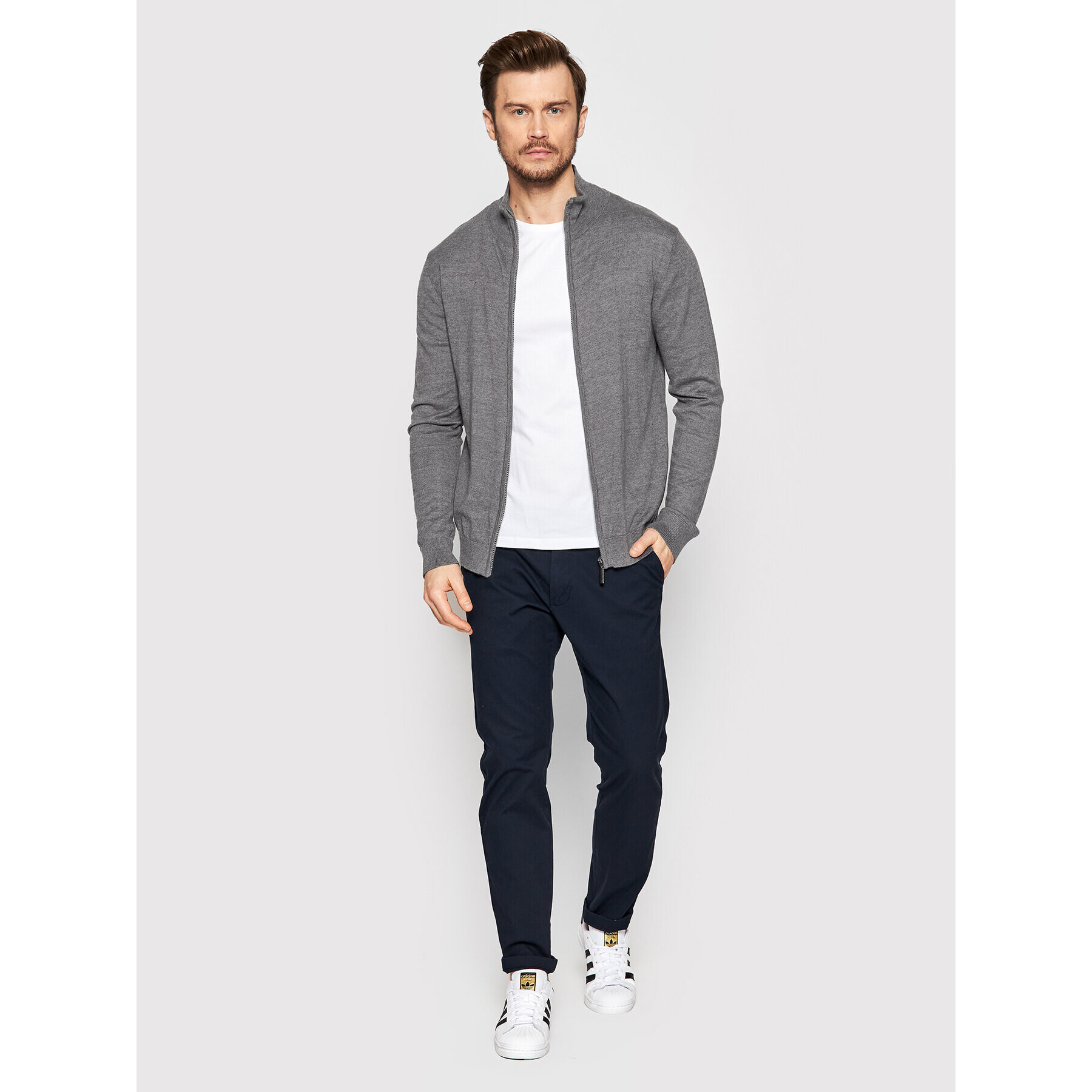Brave Soul Кардиган MK-364WESLEE Сив Regular Fit - Pepit.bg