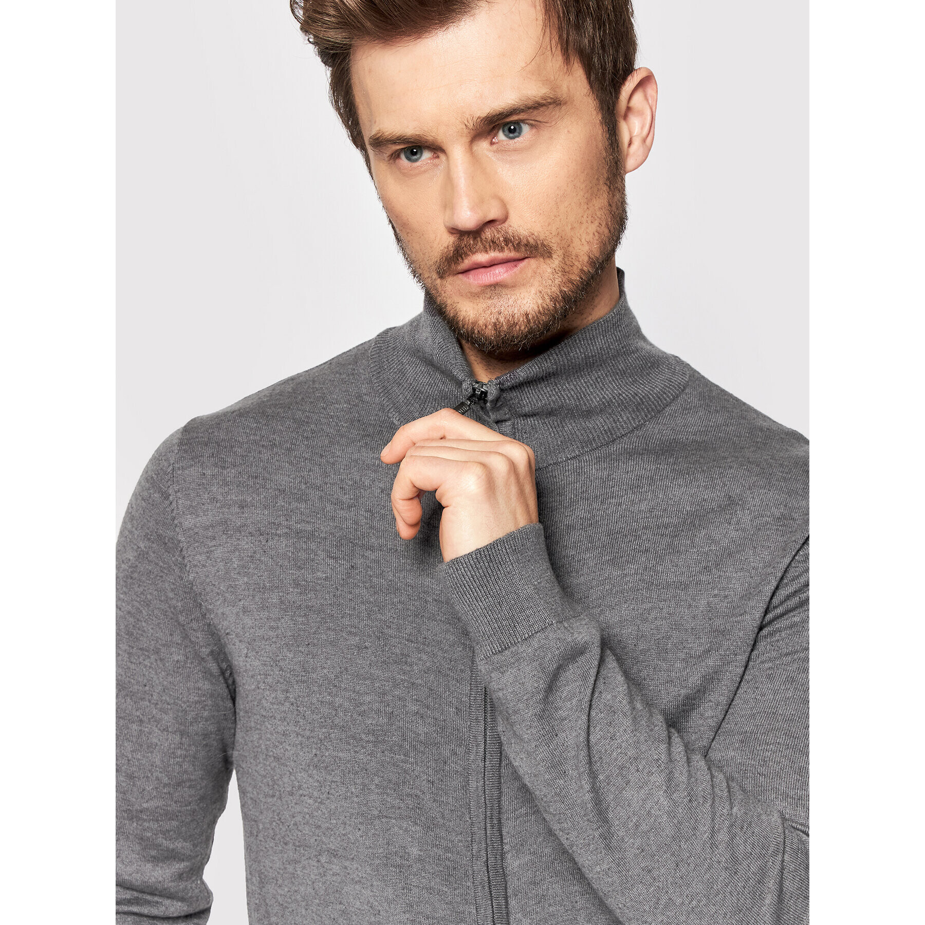 Brave Soul Кардиган MK-364WESLEE Сив Regular Fit - Pepit.bg