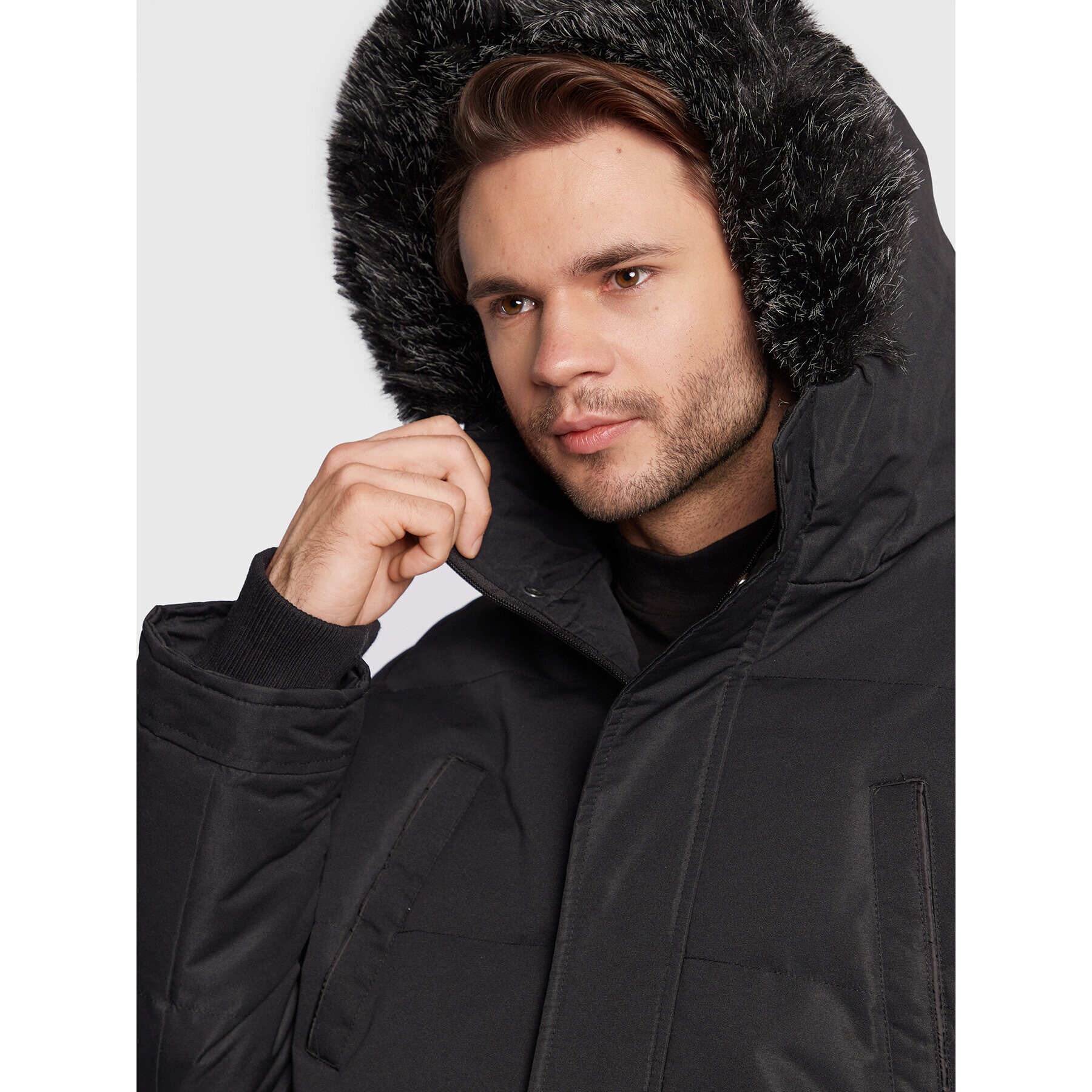 Brave Soul Парка MJK-JETHRO Черен Regular Fit - Pepit.bg