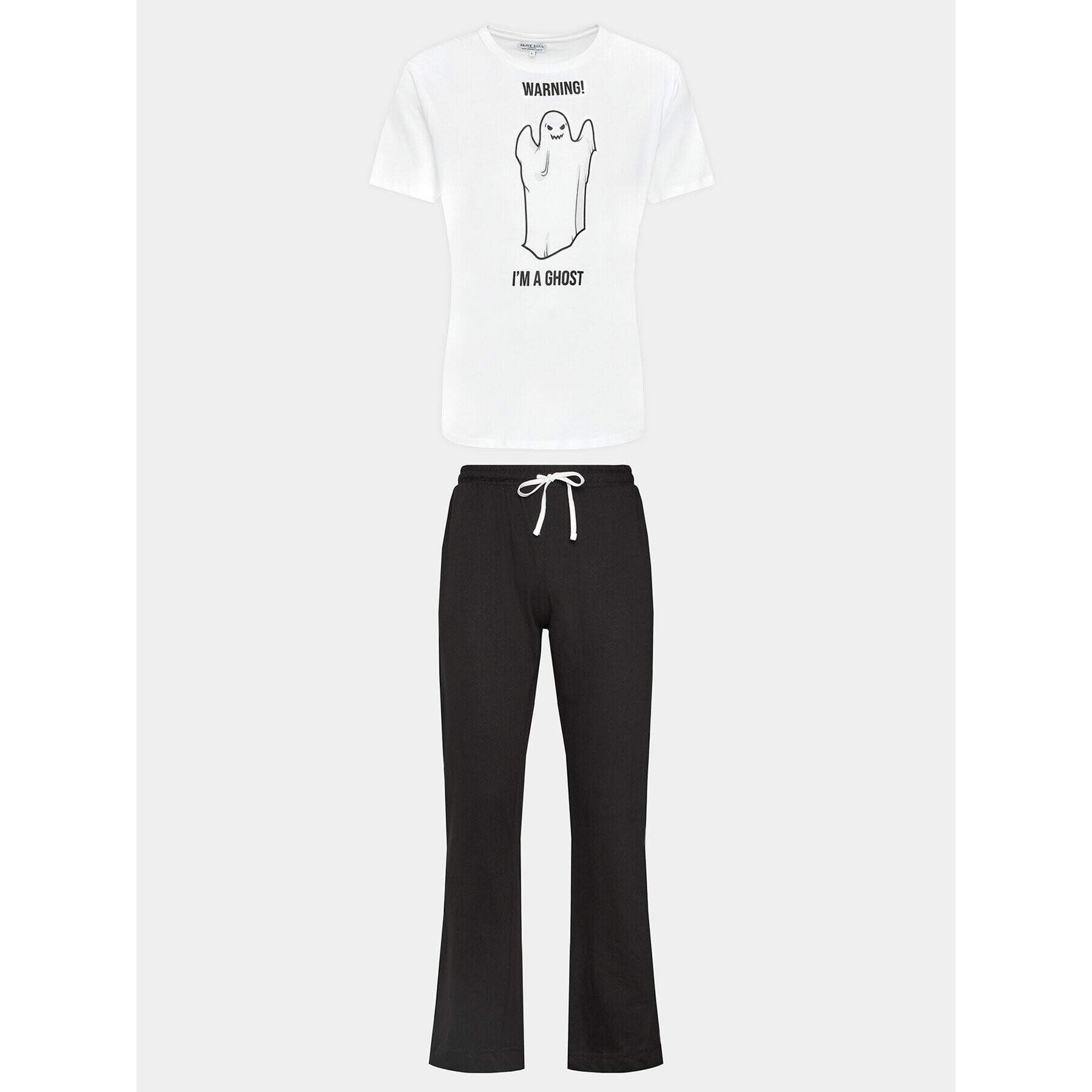 Brave Soul Пижама MLWS-149GHOST Бял Regular Fit - Pepit.bg