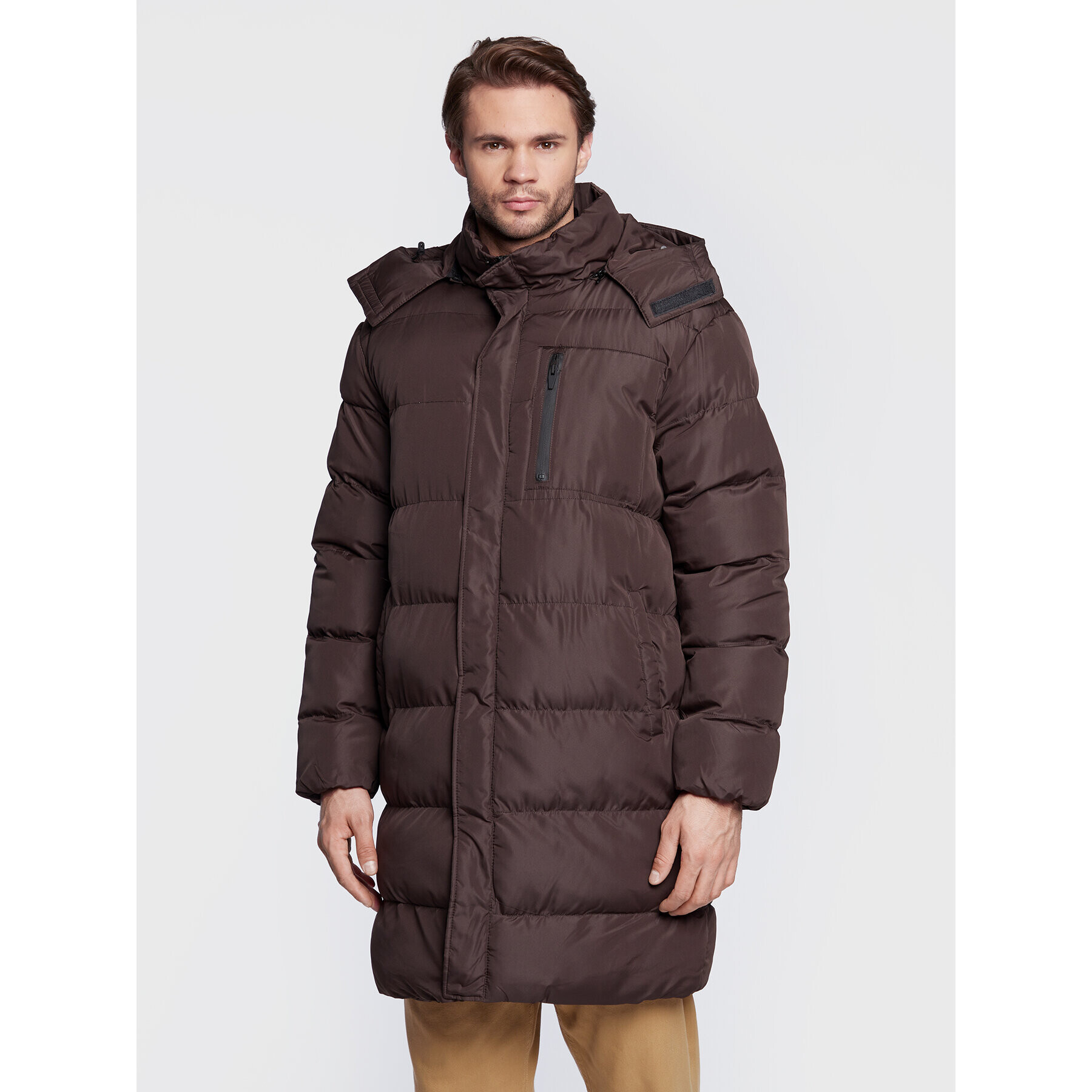 Brave Soul Пухено яке MJK-ELSDON Кафяв Regular Fit - Pepit.bg