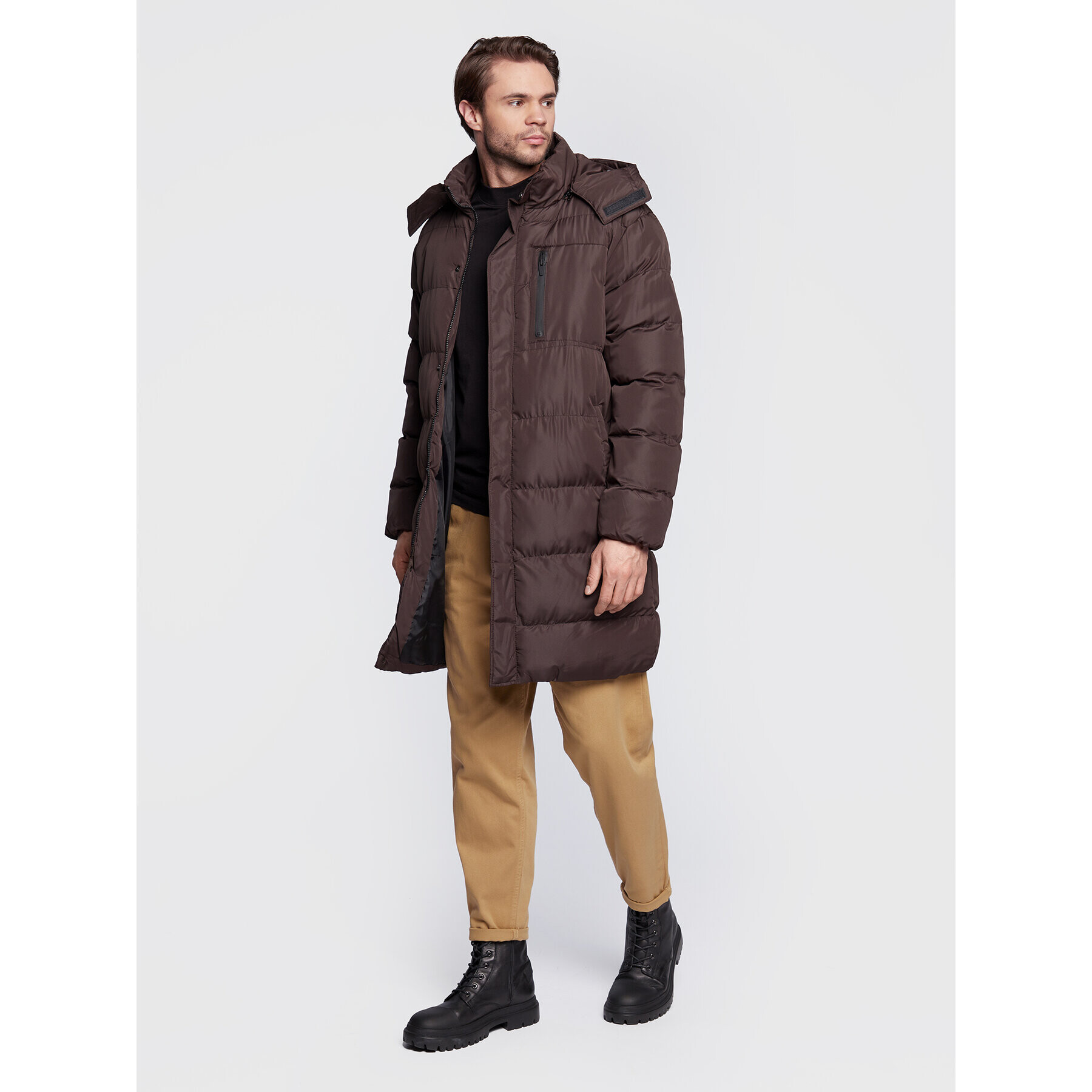 Brave Soul Пухено яке MJK-ELSDON Кафяв Regular Fit - Pepit.bg