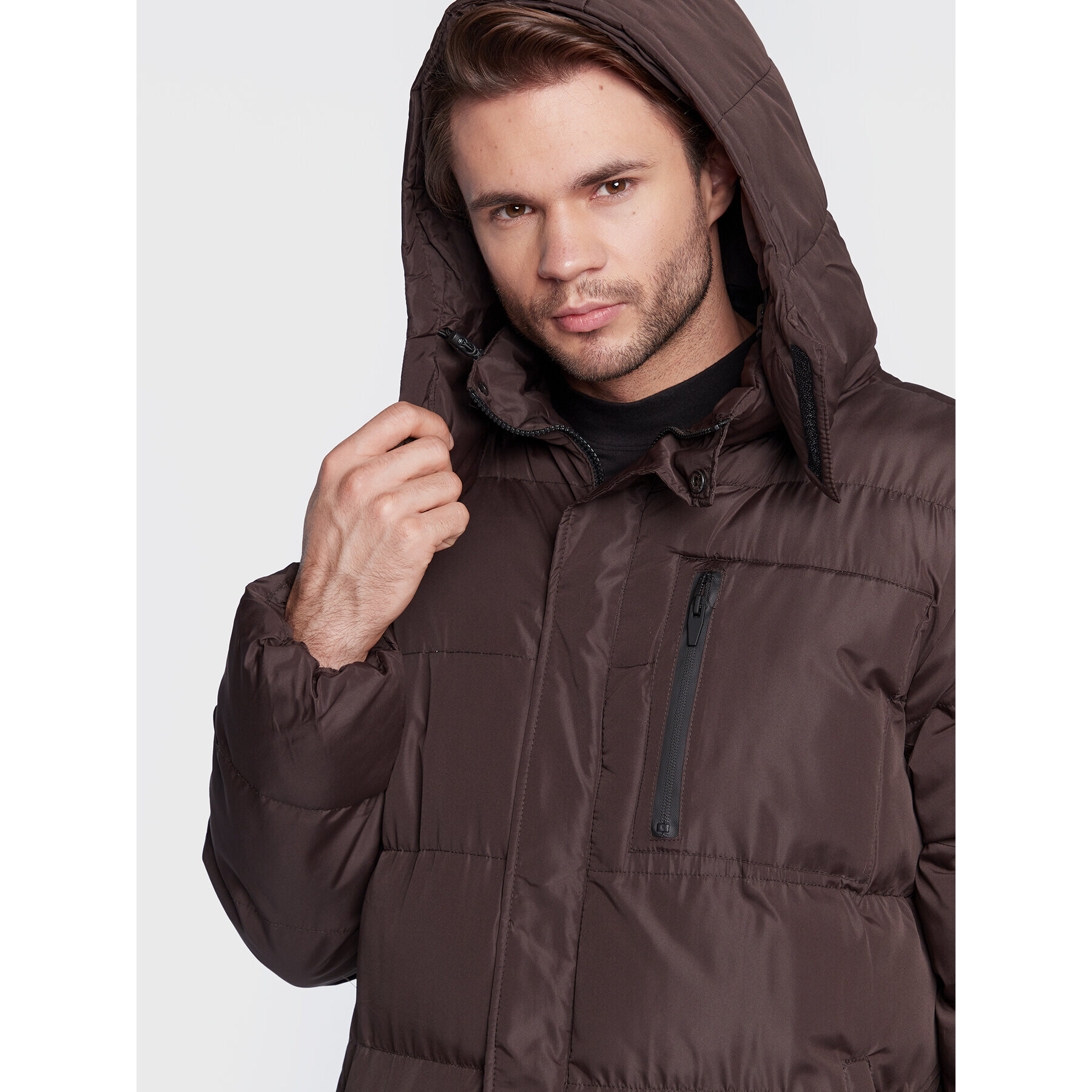 Brave Soul Пухено яке MJK-ELSDON Кафяв Regular Fit - Pepit.bg