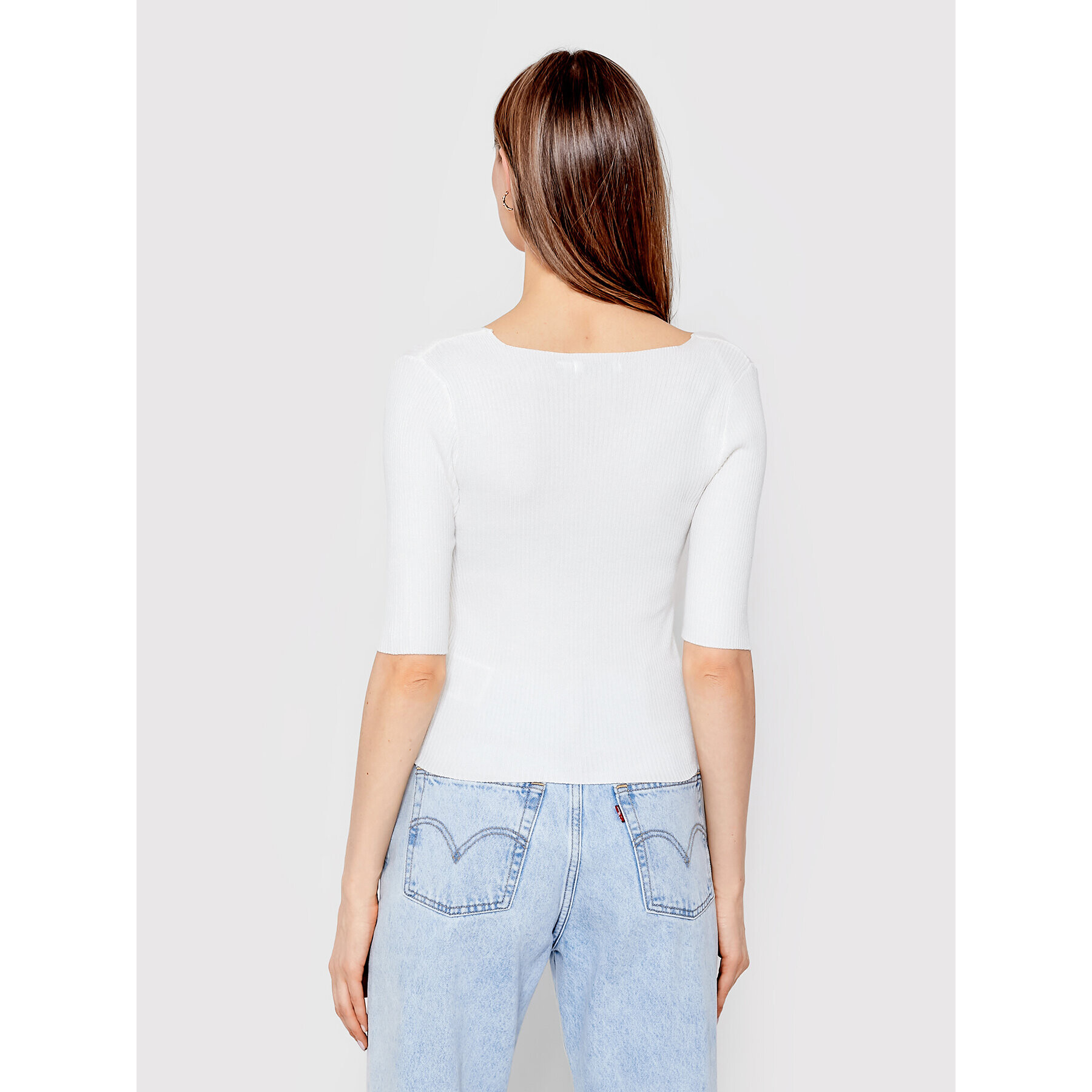 Brave Soul Пуловер LK-273YASMIN Бял Slim Fit - Pepit.bg