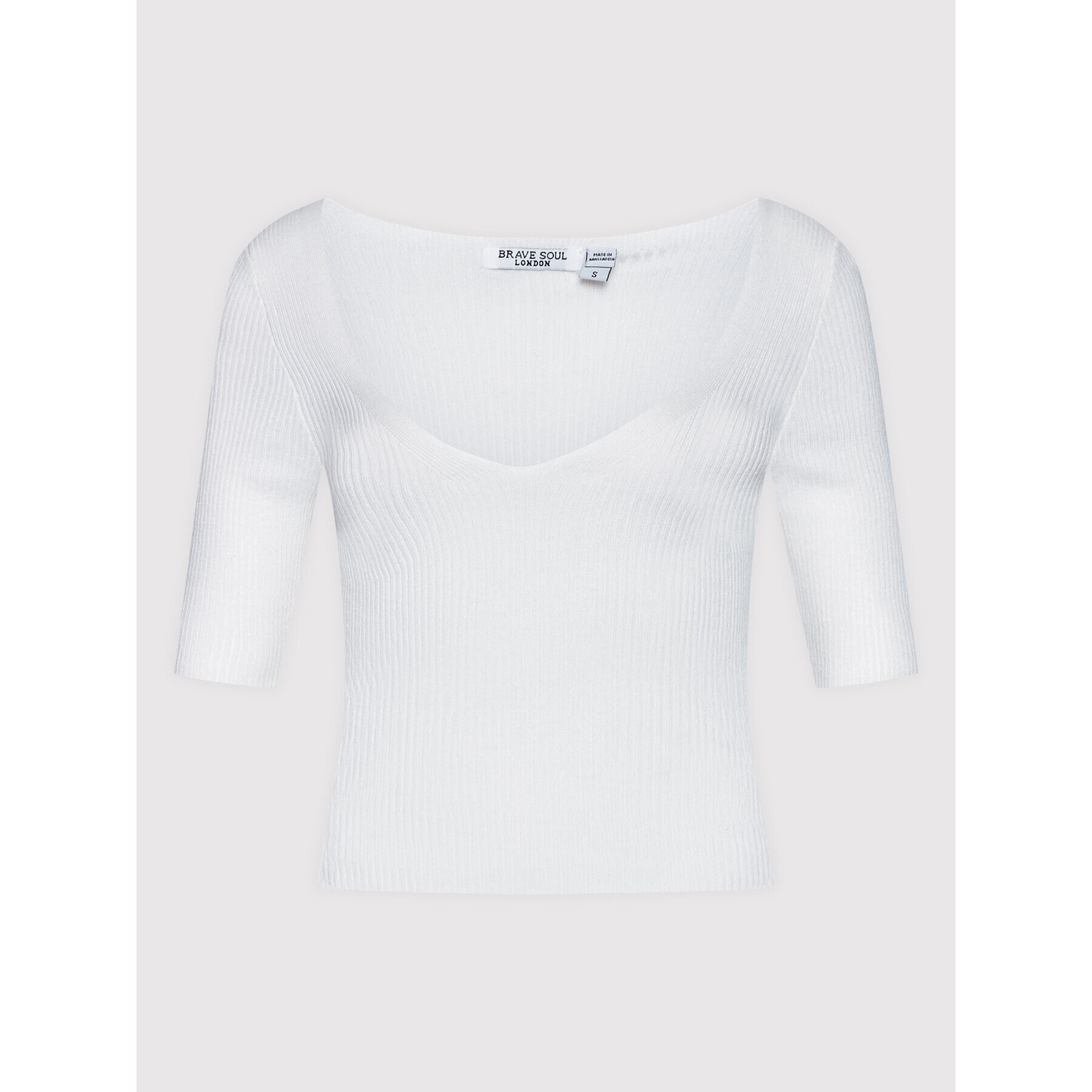 Brave Soul Пуловер LK-273YASMIN Бял Slim Fit - Pepit.bg