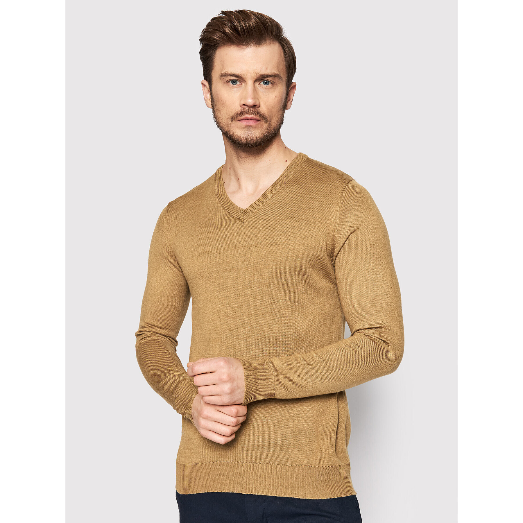 Brave Soul Пуловер MK-279QUAZARD Кафяв Regular Fit - Pepit.bg